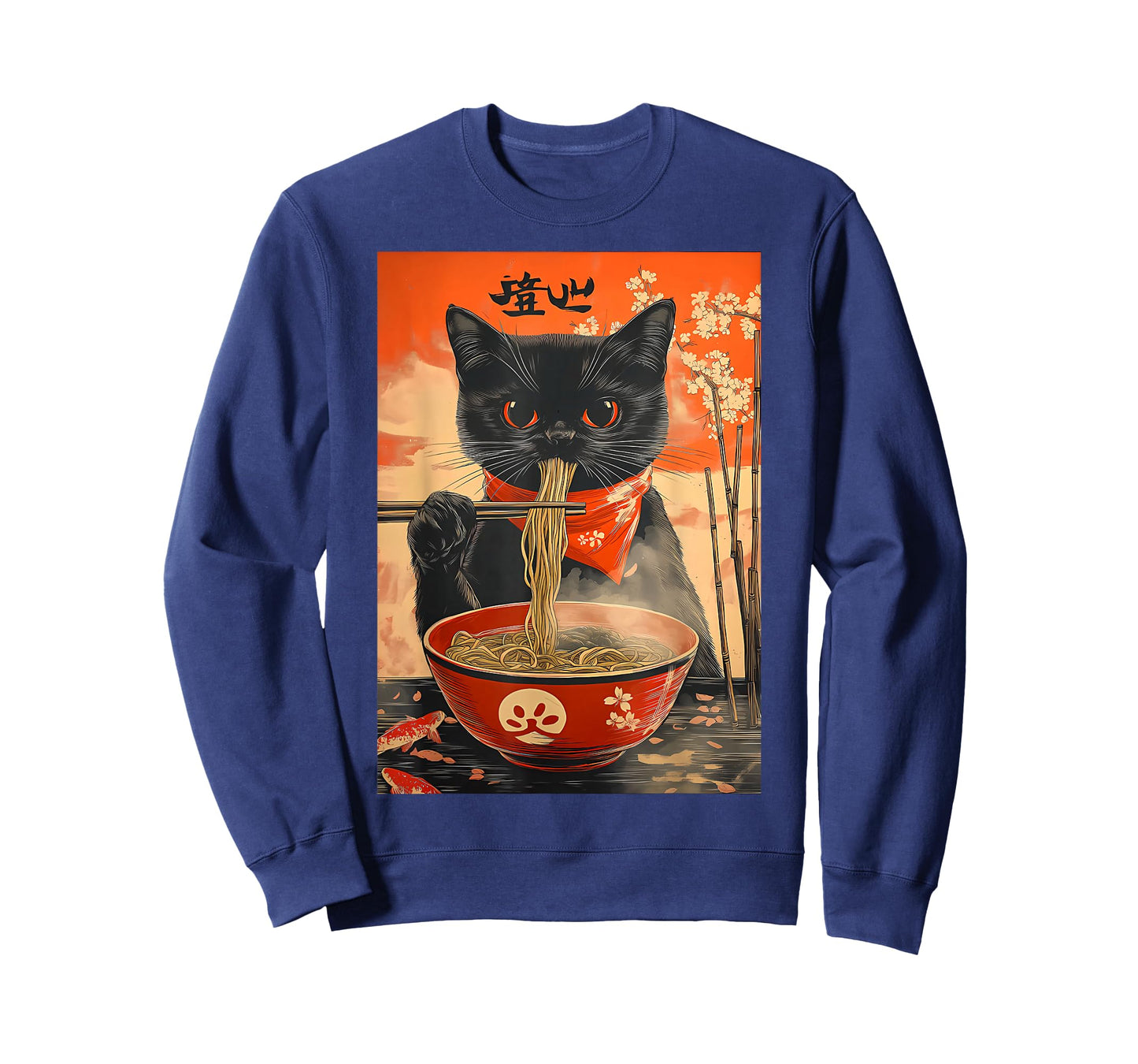 Cat Eat Ramen Japanese Funny Graphic Kawaii Cat Anime Gifts T-Shirt