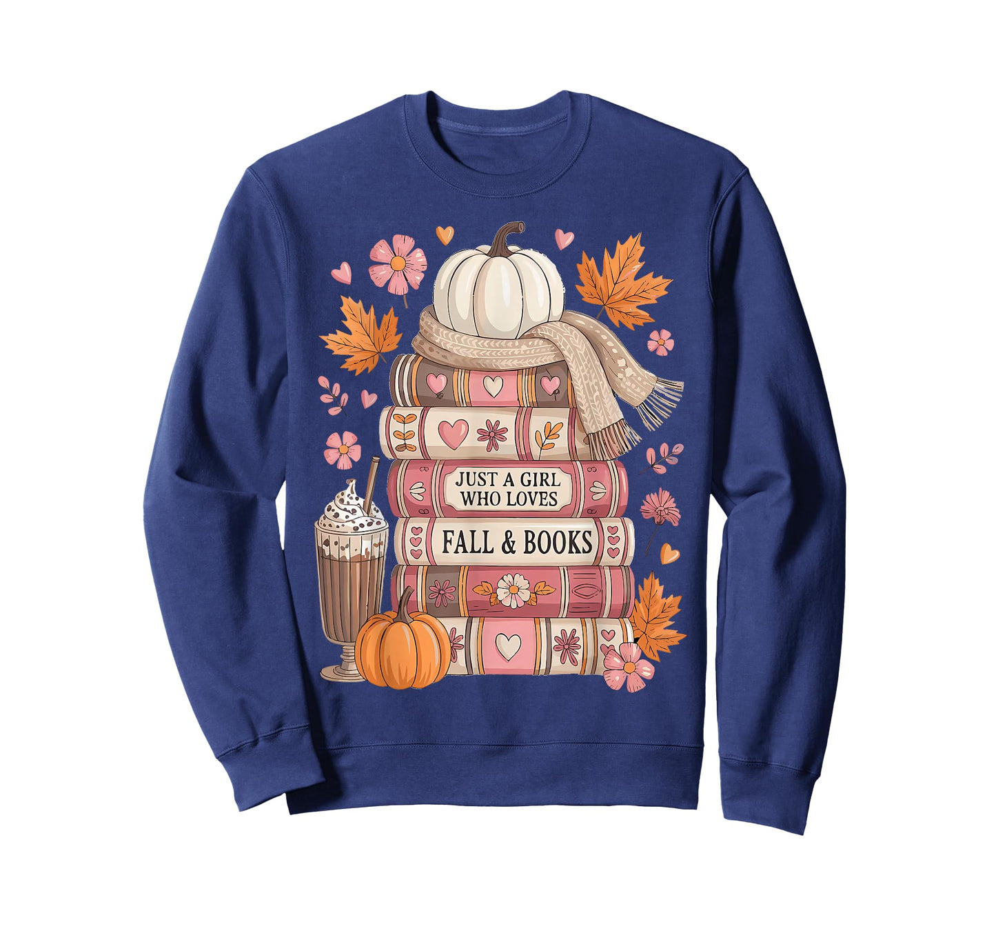 Just A Girl Who Loves Fall and Books Autumn Books Cozy Girl T-Shirt