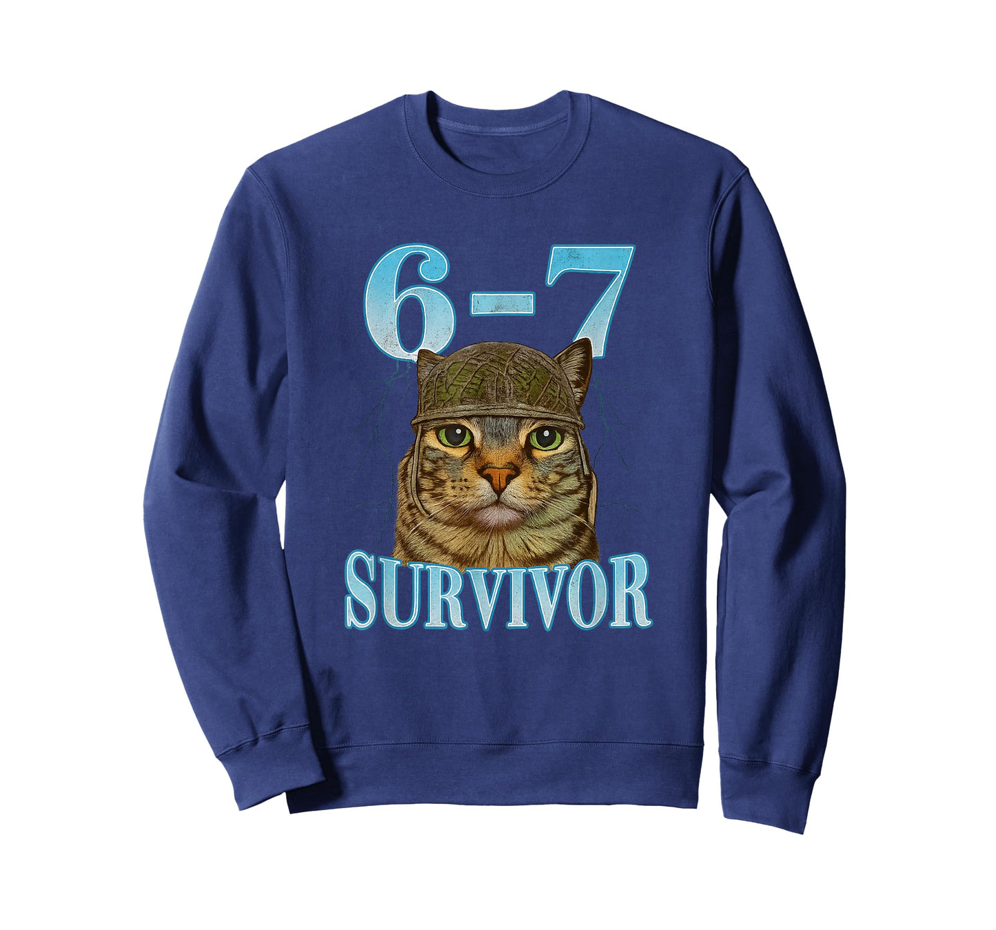 Funny Saying 67 Cats Tummy Ache Survivor Cat Meme six Seven T-Shirt