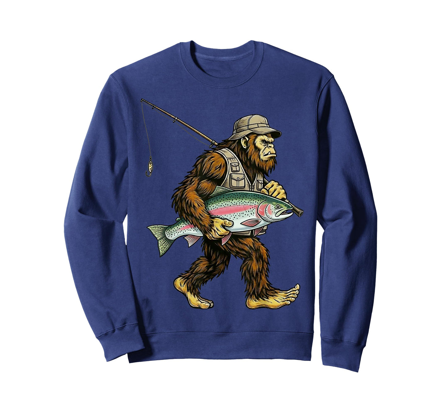 Rainbow Trout Bigfoot Fisherman River Fishing Sasquatch T-Shirt
