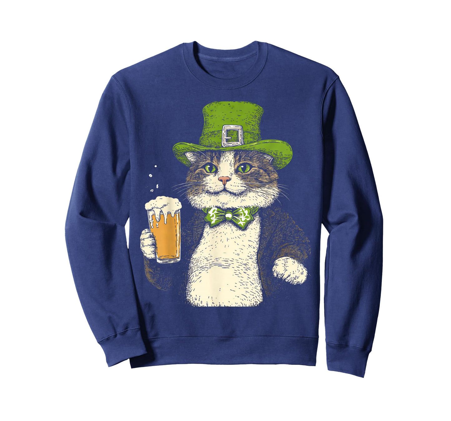 Funny Beer Leprechaun Cat Irish St Patrick's Day Drinking T-Shirt
