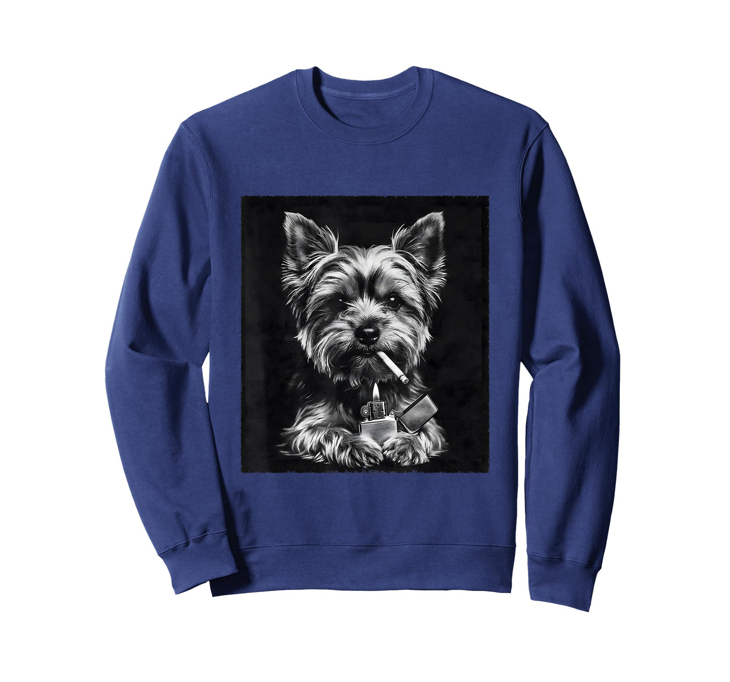 Yorkie Smoking Cigarette Funny Dog Photography Meme T-Shirt