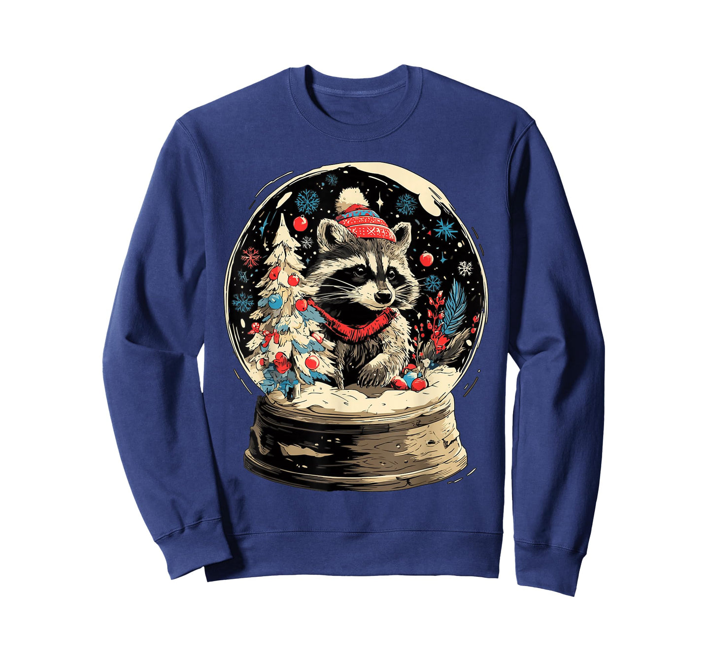 Cute Raccoon Snow Globe Winter Scene Forest Animal Christmas T-Shirt