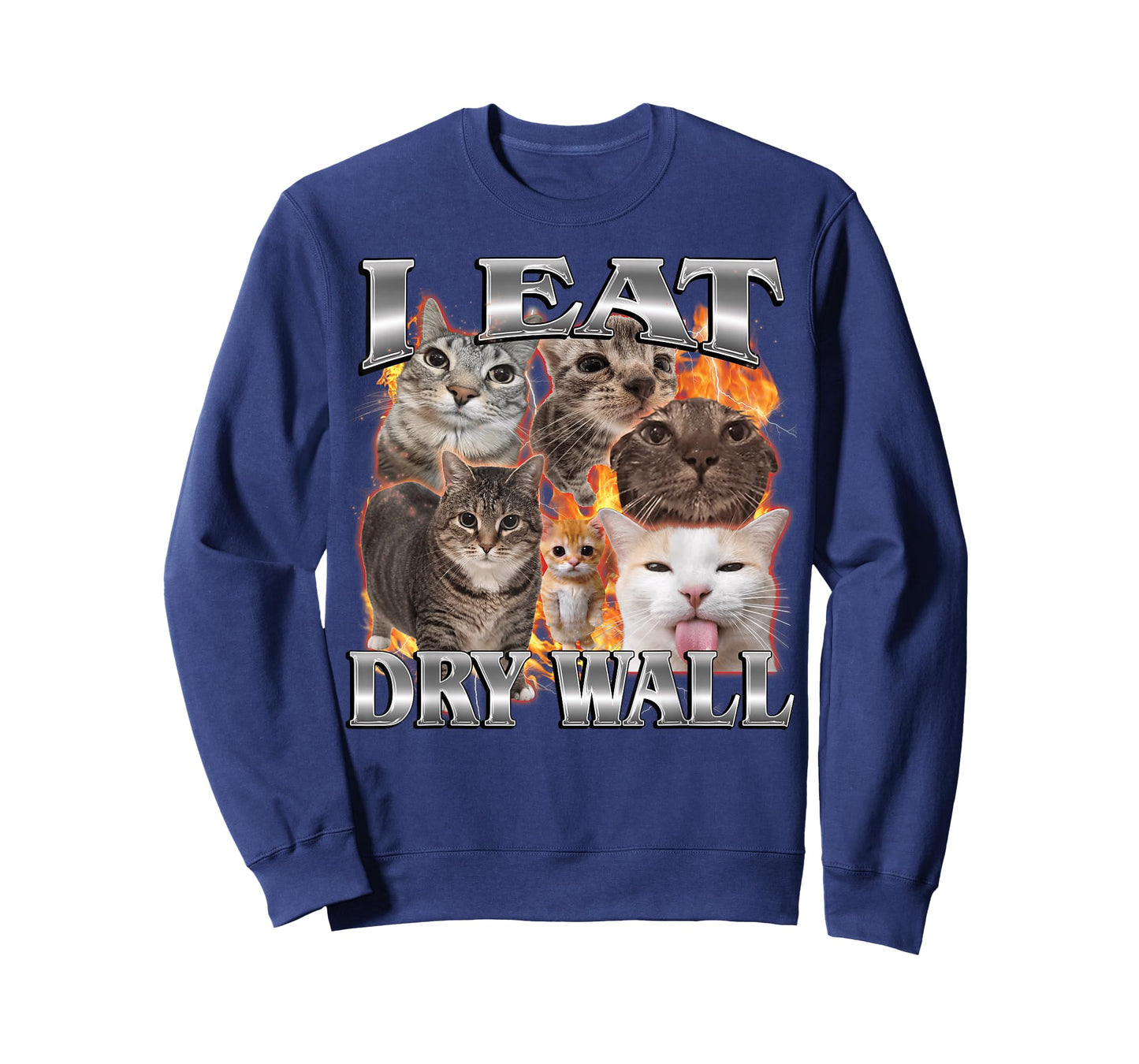 I Eat Drywall Funny Cat Meme Bootleg Men Women T-Shirt