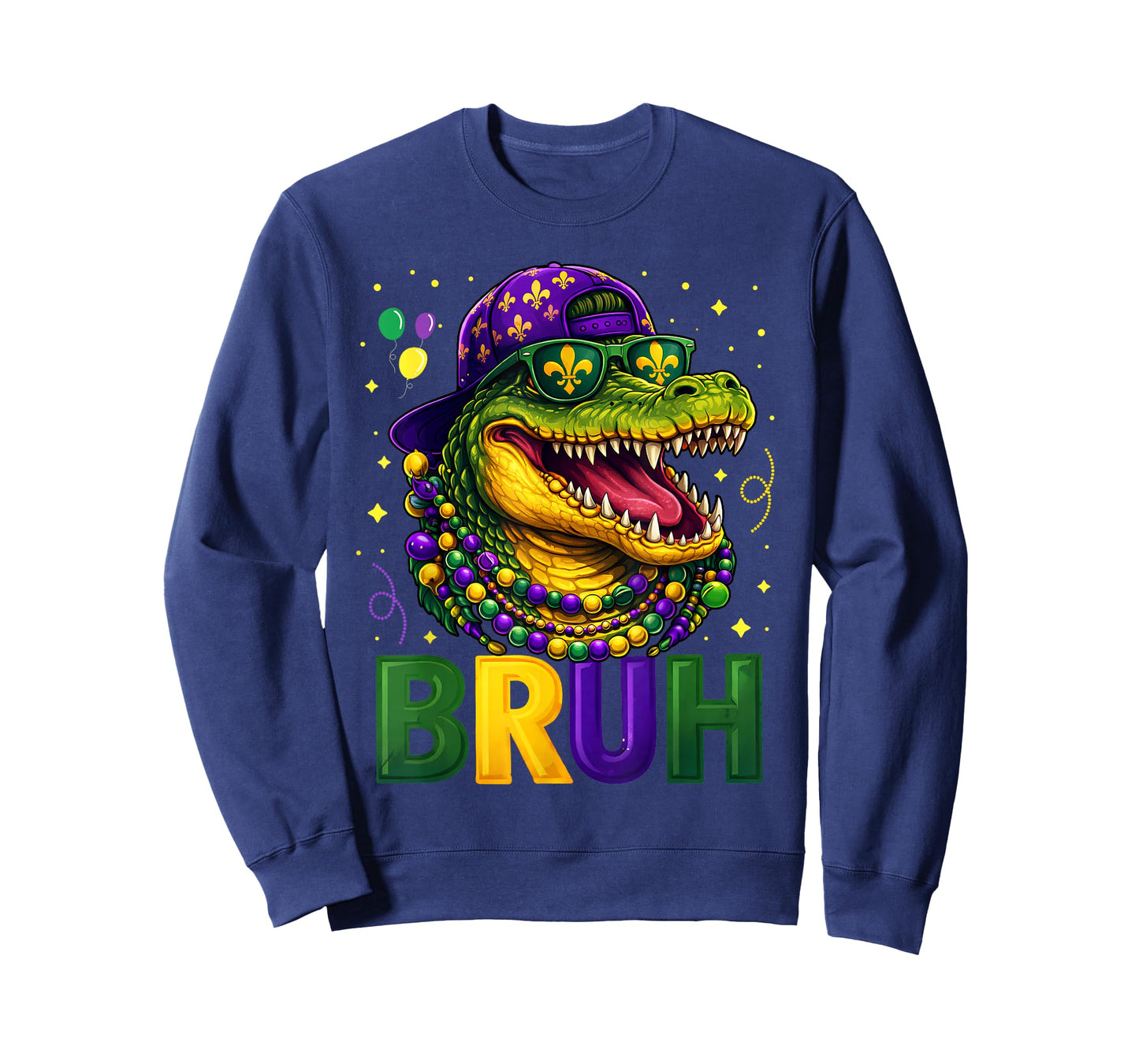Boys Mardi Gras Bruh Mardigator Alligator Carnival Teen Kids T-Shirt