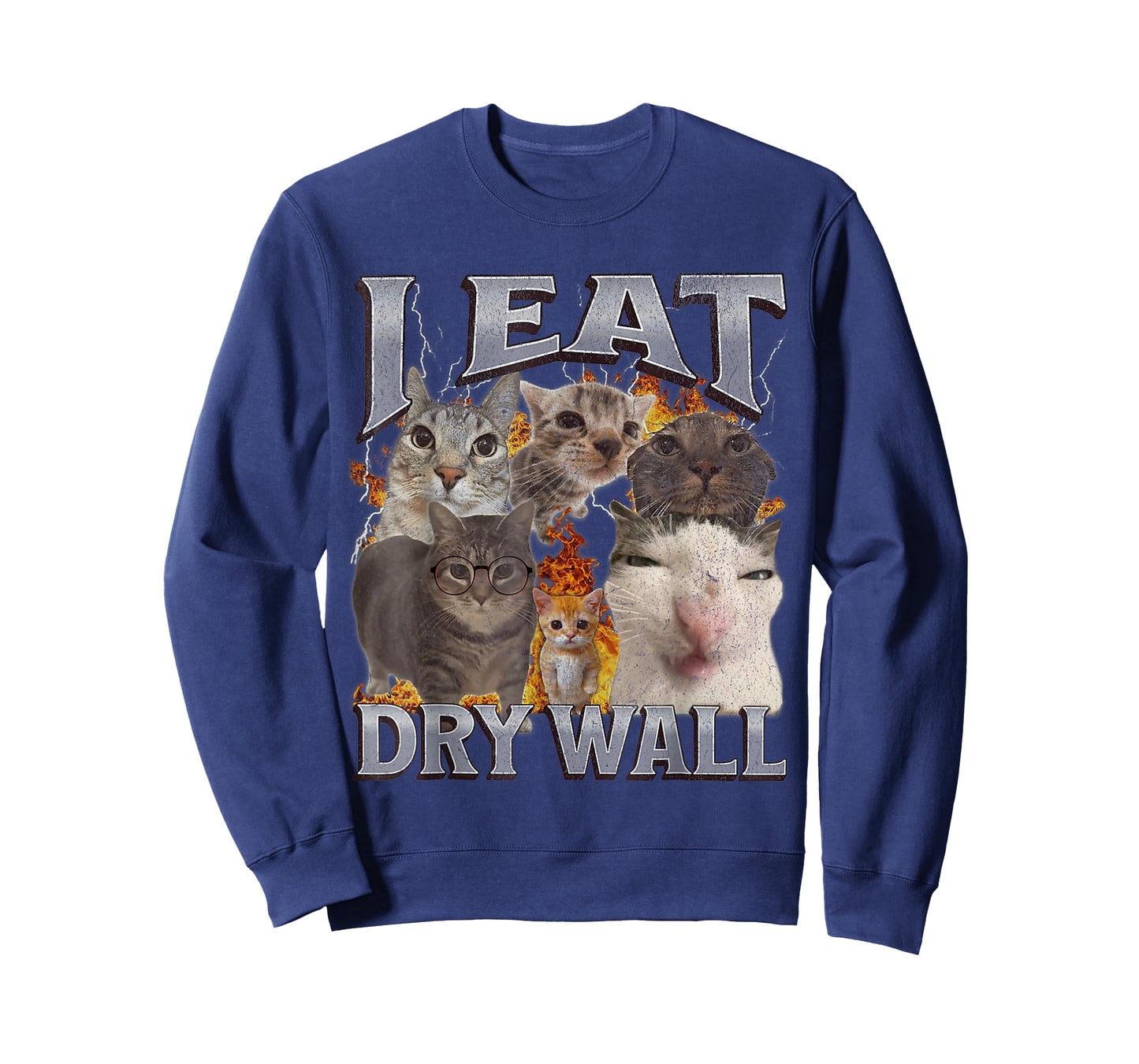 I Eat Drywall Funny Cat Meme Bootleg Graphic T-Shirt
