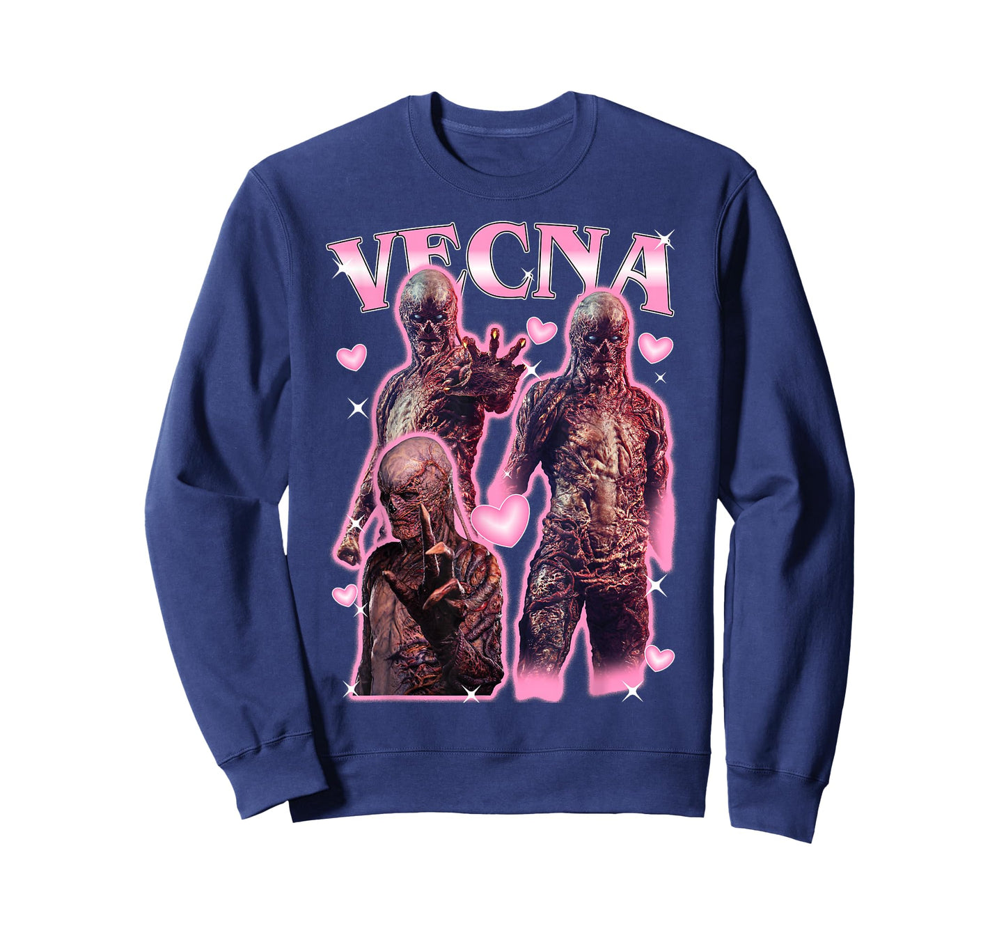 Stranger Things Vecna Monster Form Pink Hearts T-Shirt