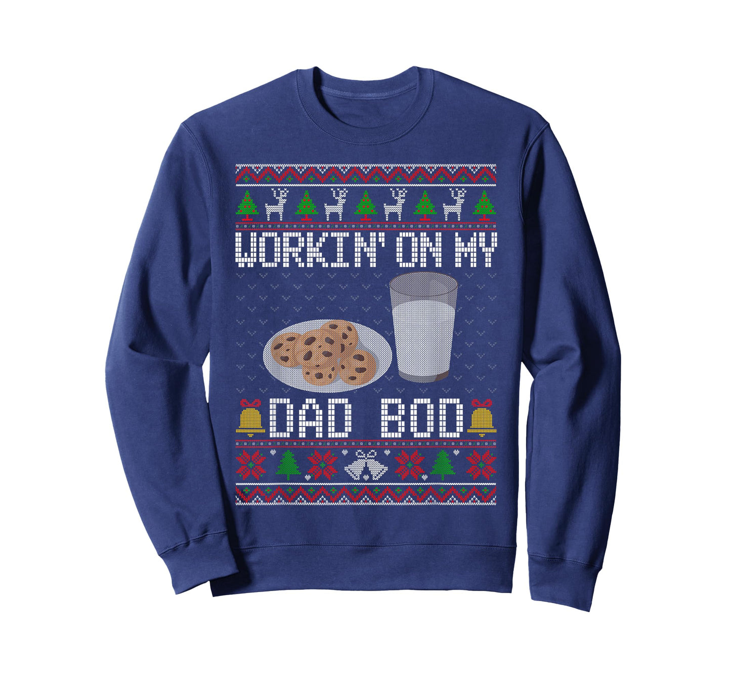Workin' On My Dad BOD Ugly Christmas Sweater New Mom Dad T-Shirt