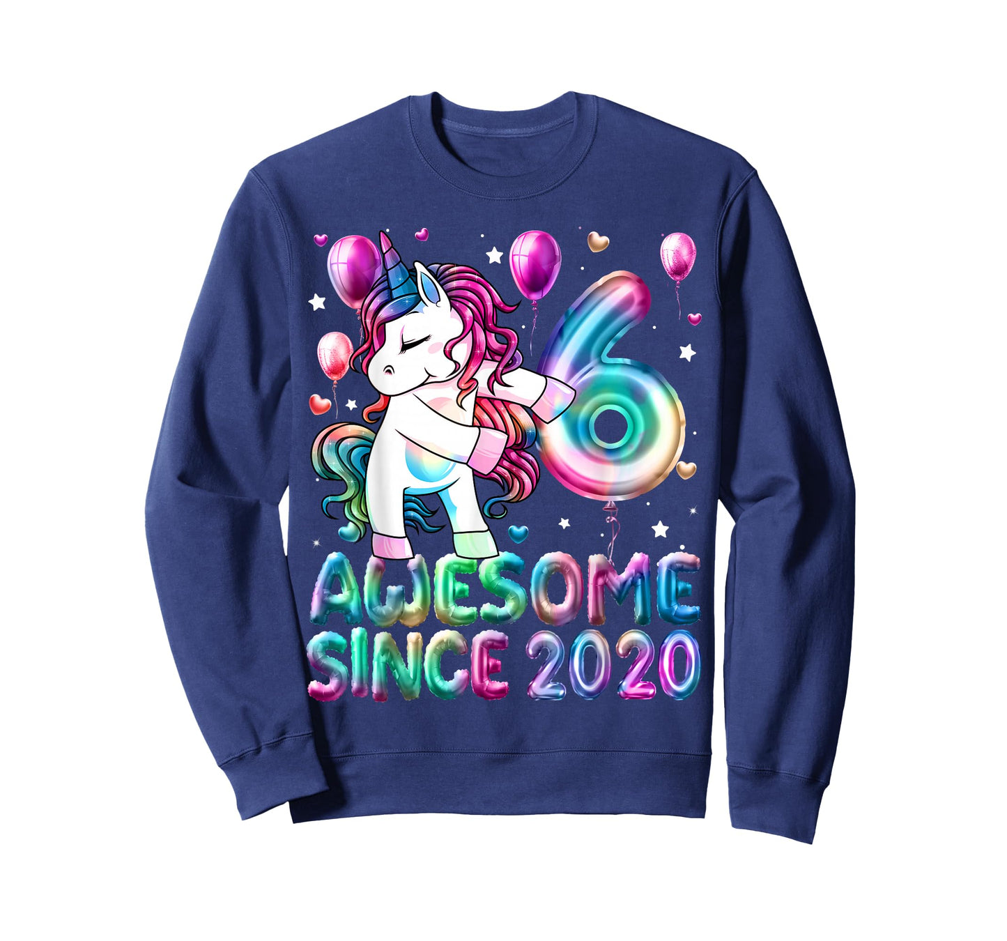 6 Year Old Girl Awesome Since 2020 Unicorn 6th Birthday Girl T-Shirt
