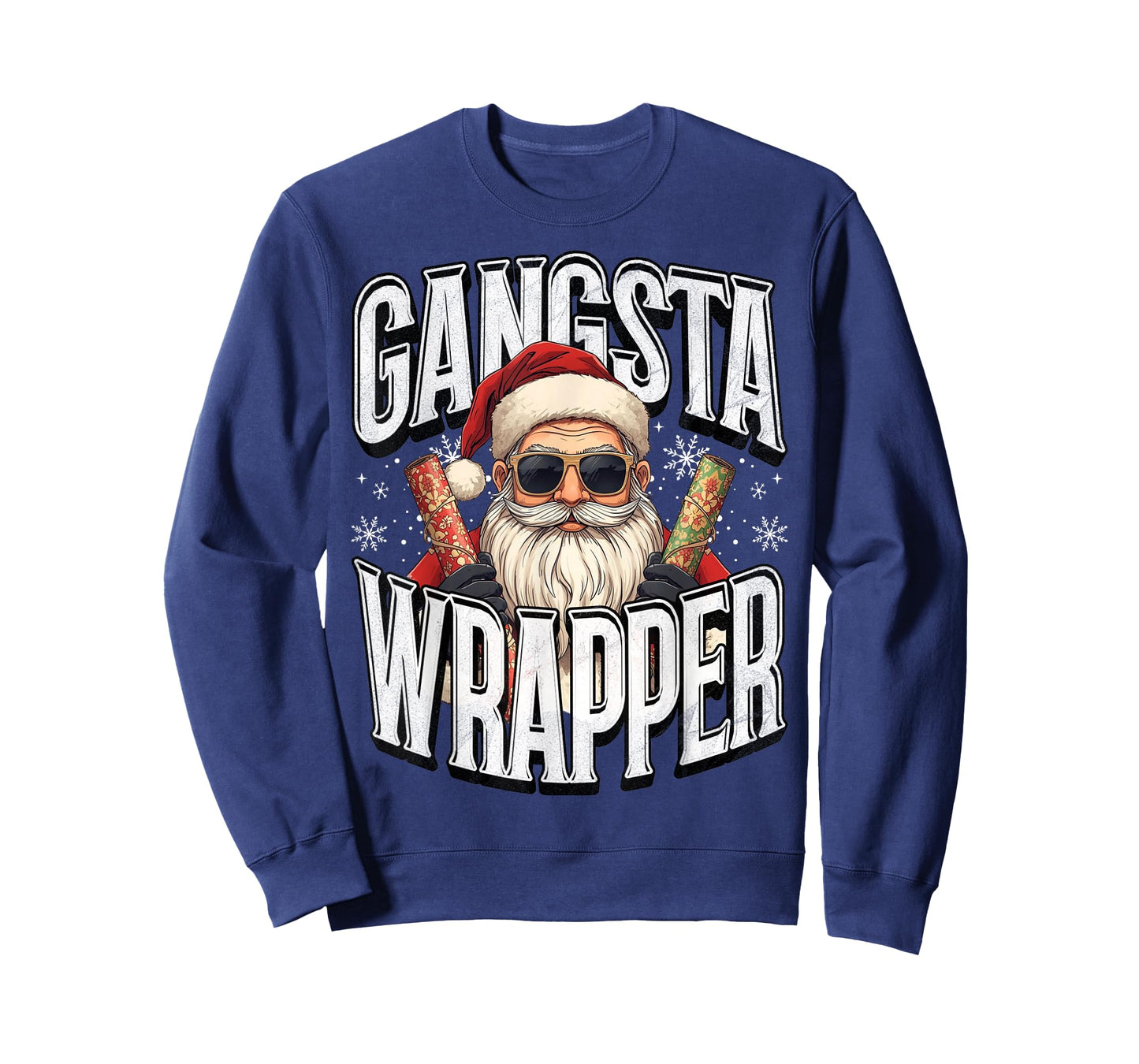 Santa Claus Gangsta Wrapper Funny Christmas Xmas T-Shirt