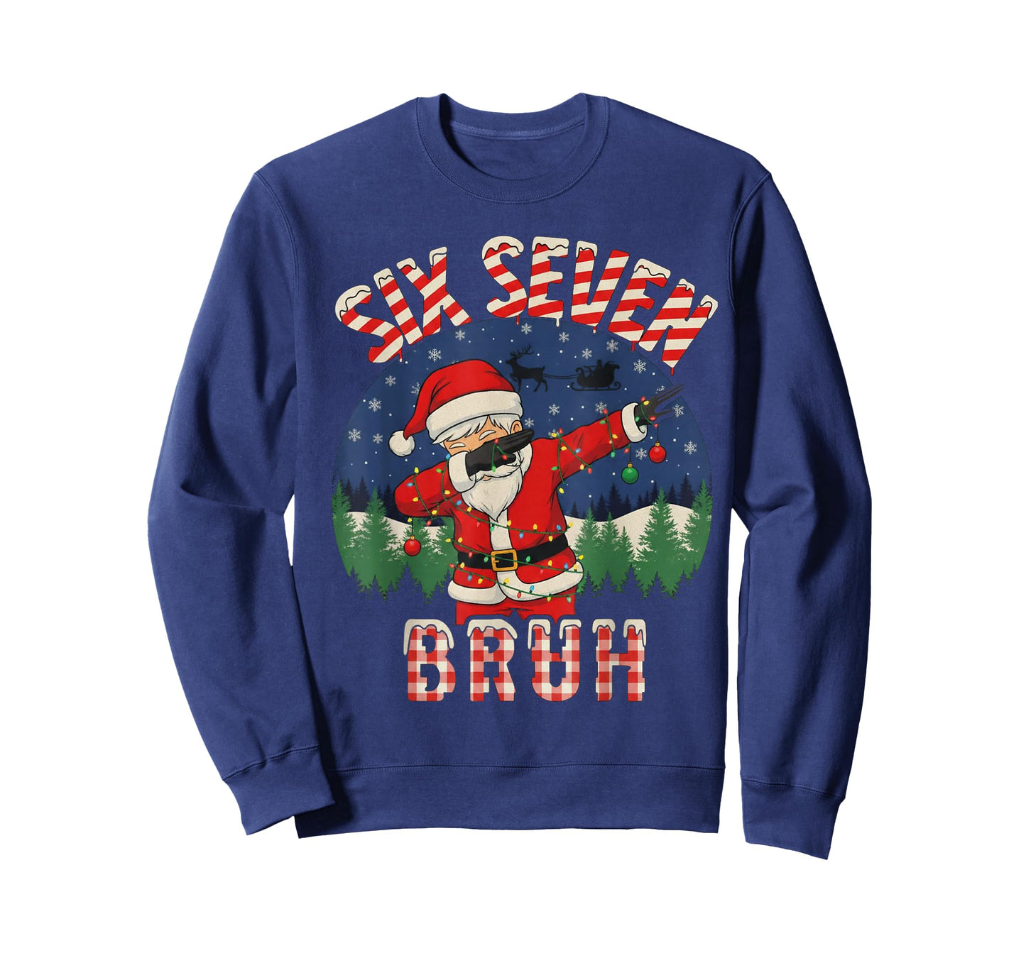Funny Six Seven Bruh Dabbing 67 Christmas Holiday Women Kids T-Shirt