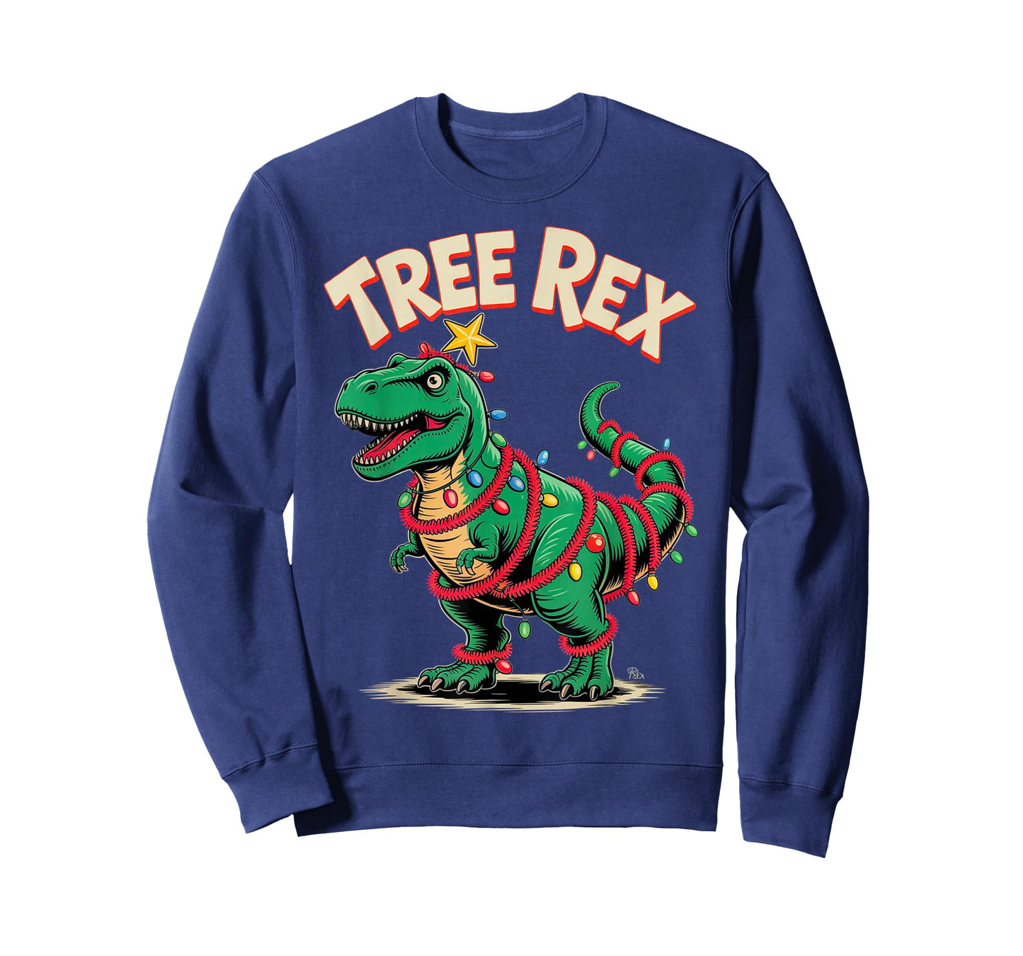 Tree REX Christmas Costume T-Rex Dinosaur Xmas Light Family T-Shirt