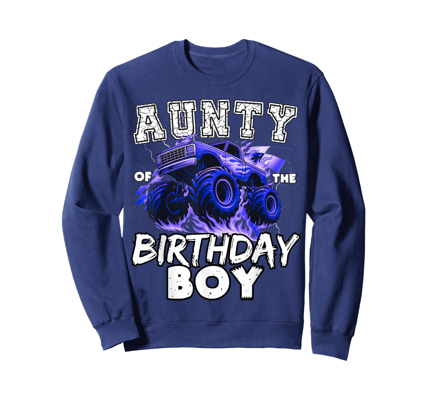 Aunty of The Birthday Boy Monster Truck Family Matching T-Shirt