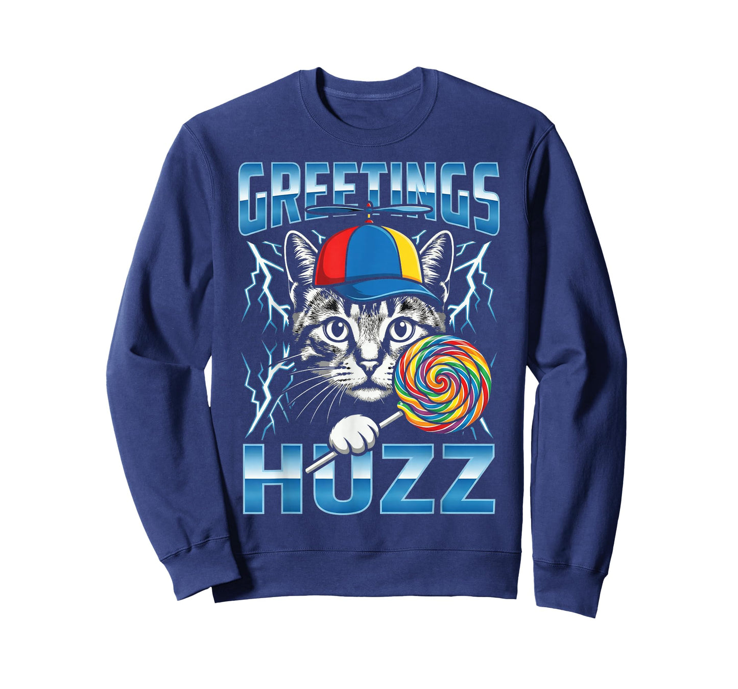 Greetings Huzz Meme Brainrot Cat Funny Gen Z Alpha Slang T-Shirt