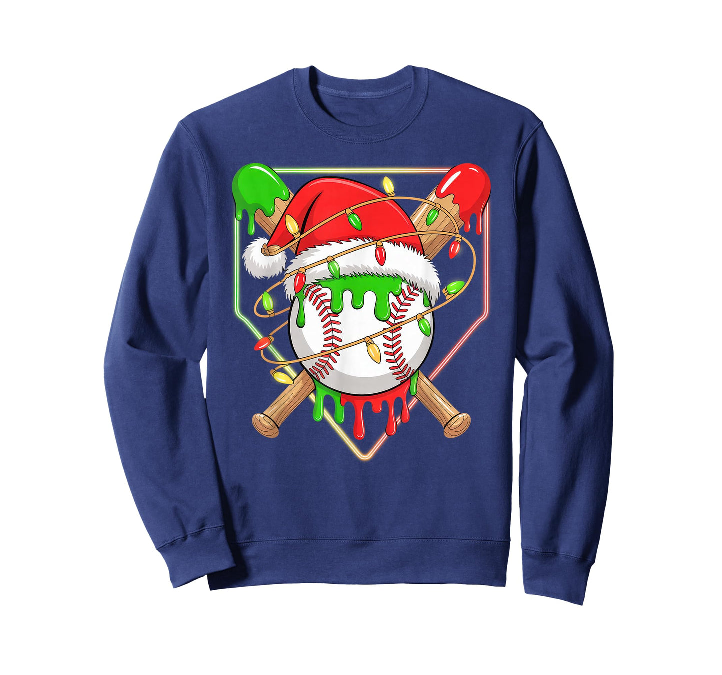 Baseball Christmas Tree Light Xmas Baseball Boys Kids T-Shirt