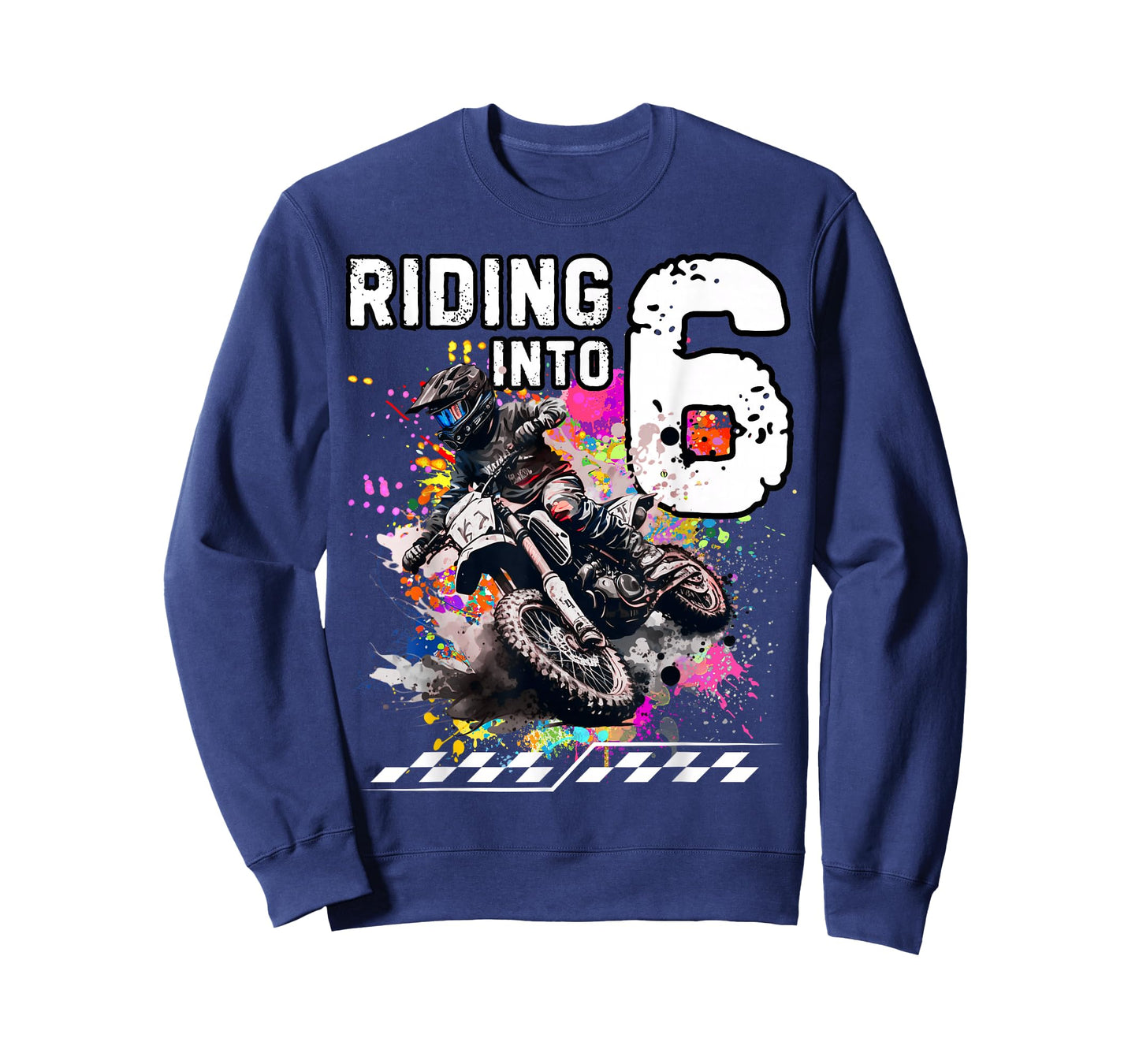 Motocross Birthday 6th Year Old Riding Into 6 MX Dirt Bike T-Shirt
