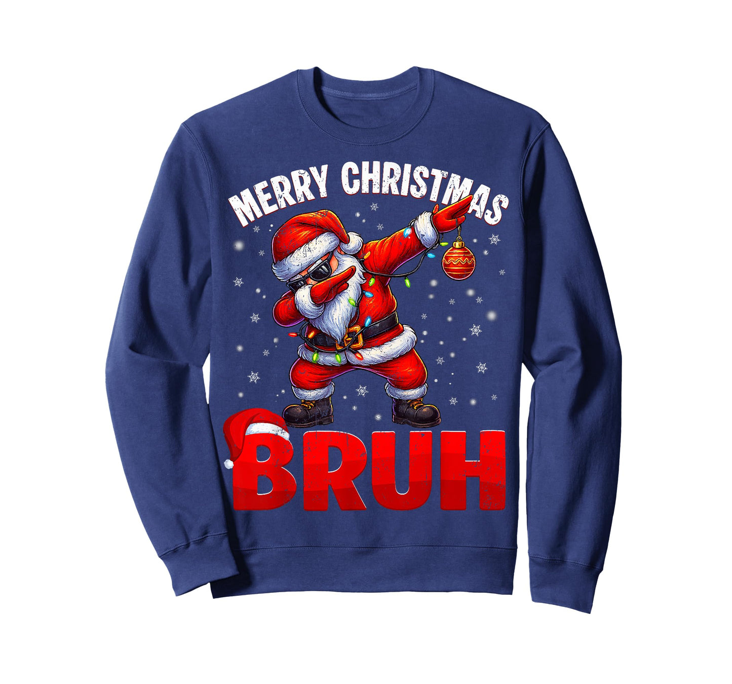 Merry Christmas Bruh Funny Santa Christmas PJs Men Boys Kids T-Shirt