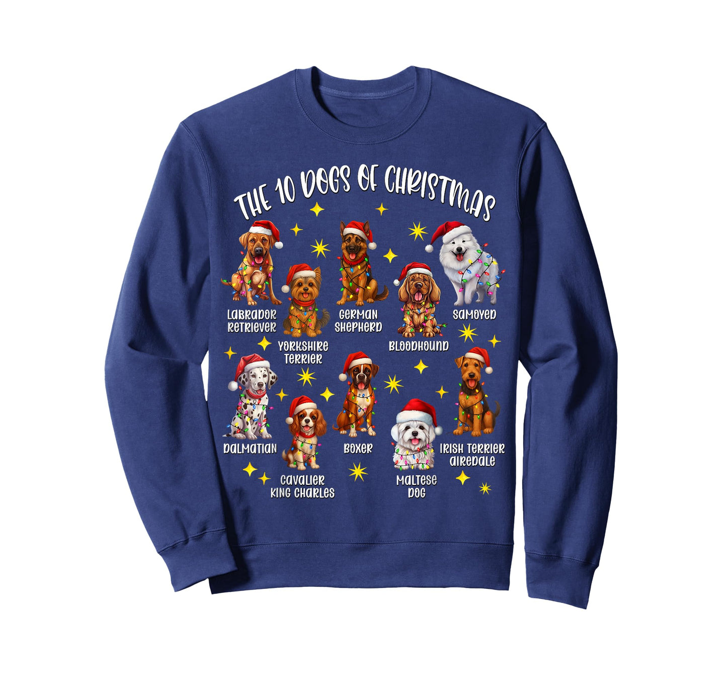 10 Dogs of Christmas Dogs Xmas Funny Dog Lover Christmas Dog T-Shirt