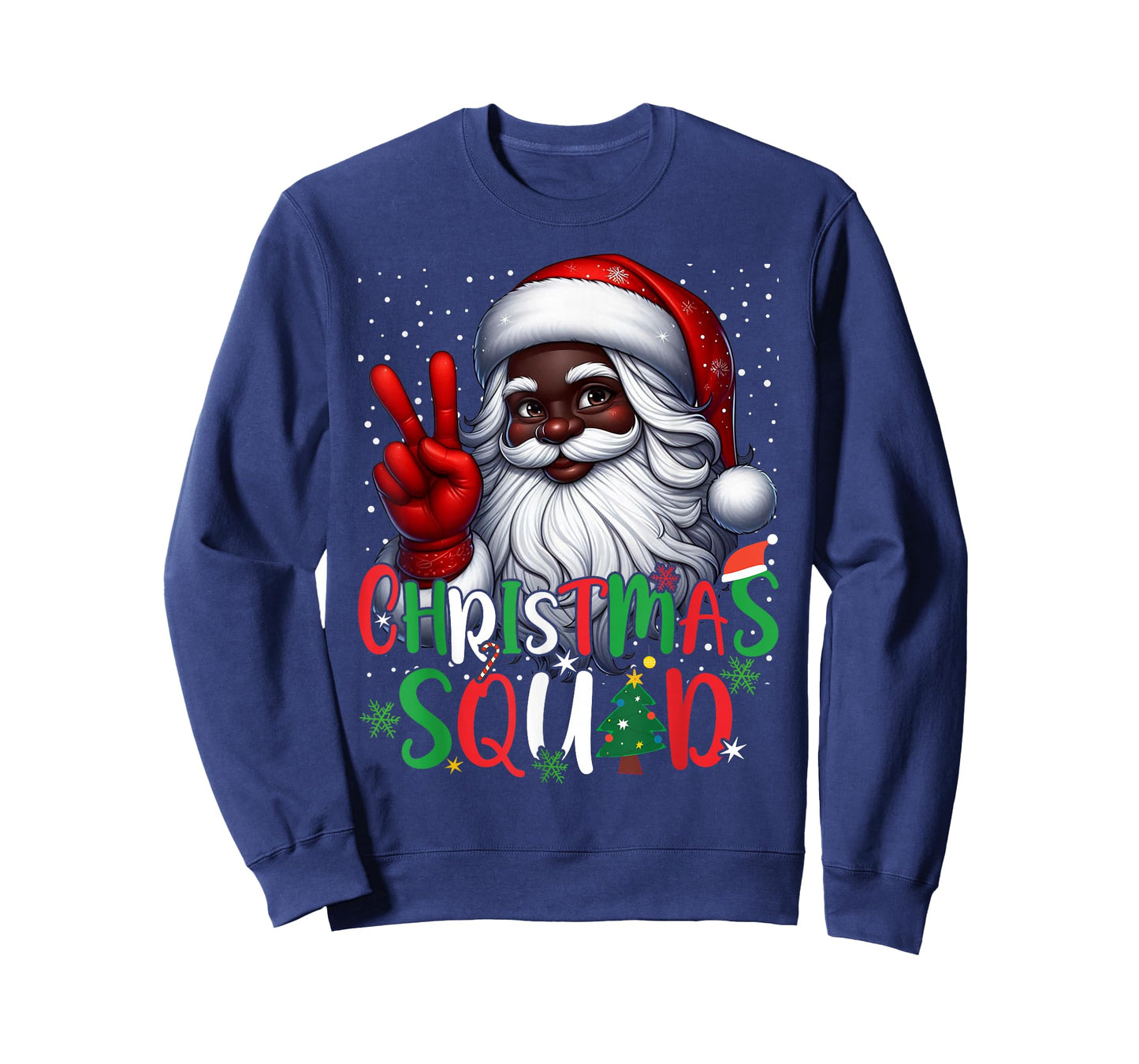 Christmas Squad Santa Afro Men Proud Black African American T-Shirt