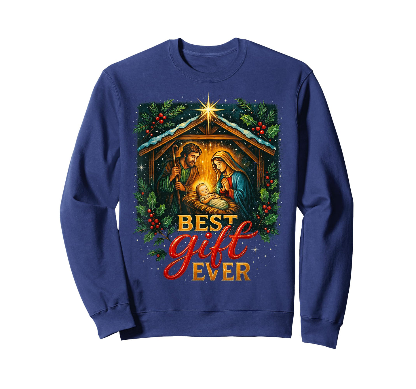 Jesus Nativity Scene Faithful Christmas Christian Design T-Shirt