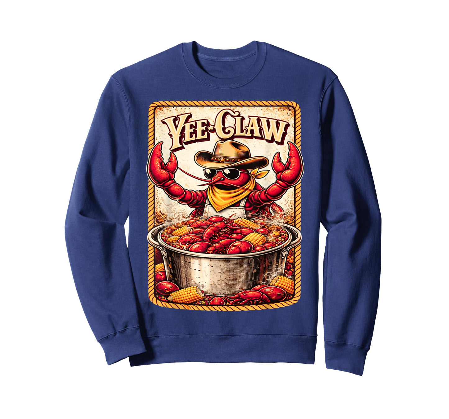 Yee Claw Funny Vintage Crawfish Boil Cajun Seafood Festival T-Shirt