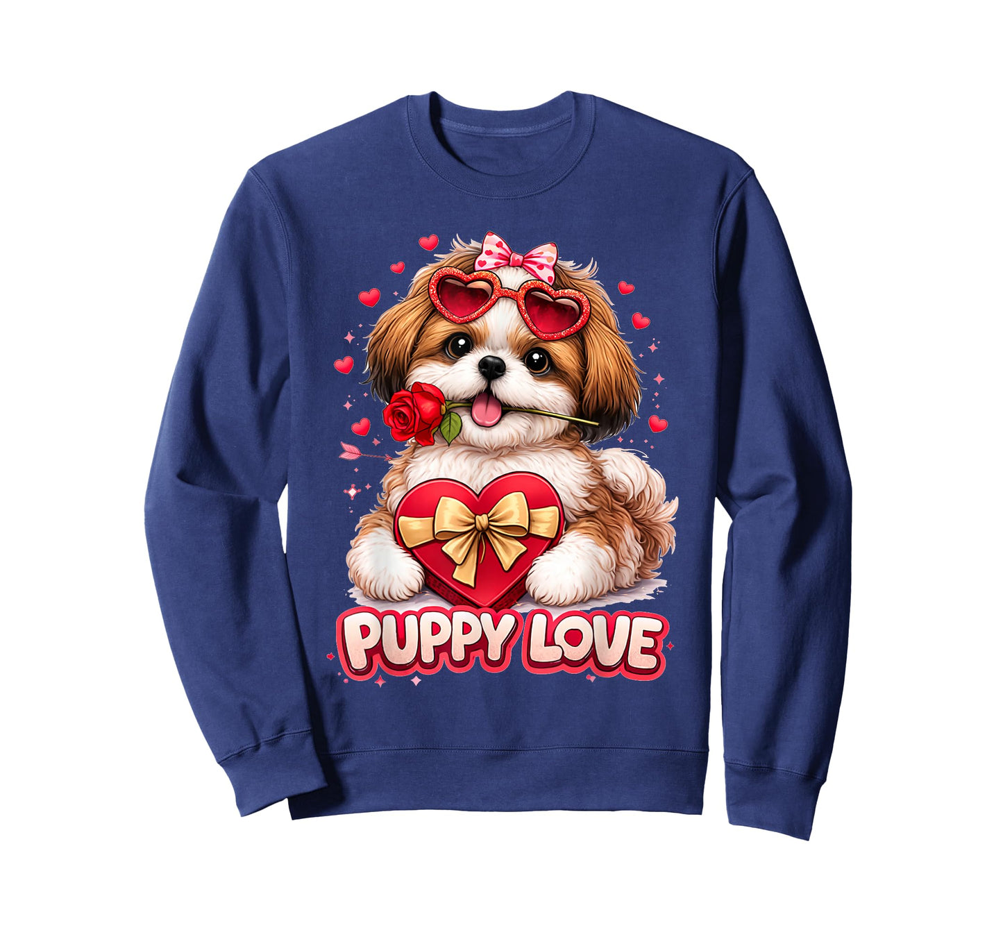 Valentine Shih Tzu Dog Cute Puppy Romance T-Shirt