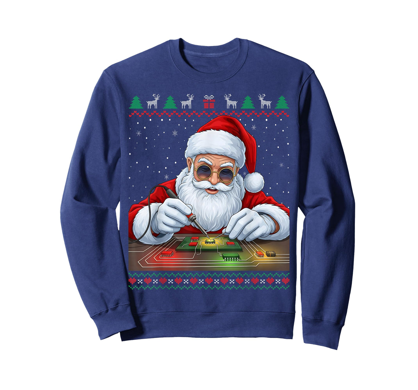 Santa Claus Soldering Circuit Board Christmas T-Shirt