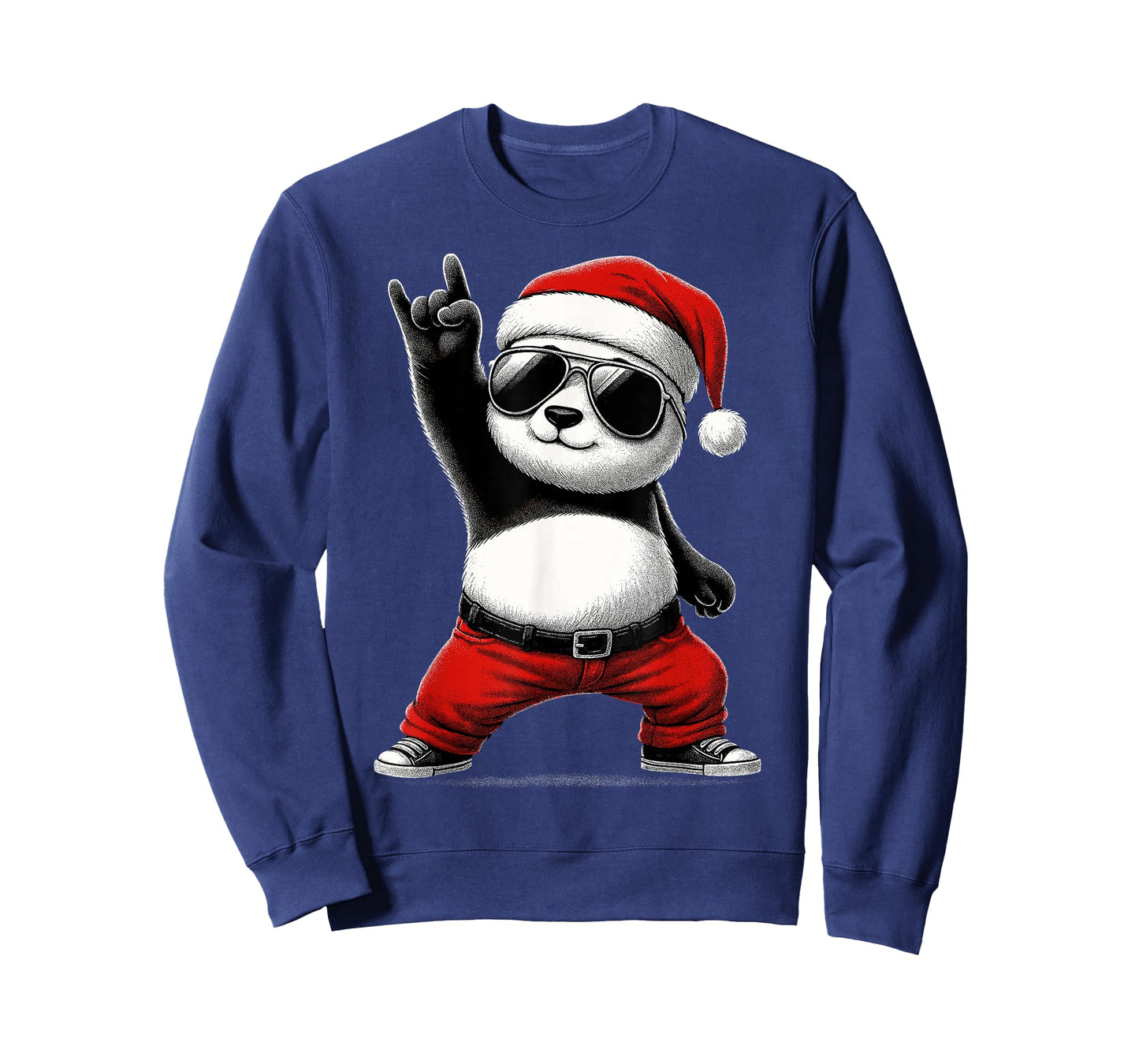 Panda Santa Rock On Men Women Kids Funny Panda T-Shirt