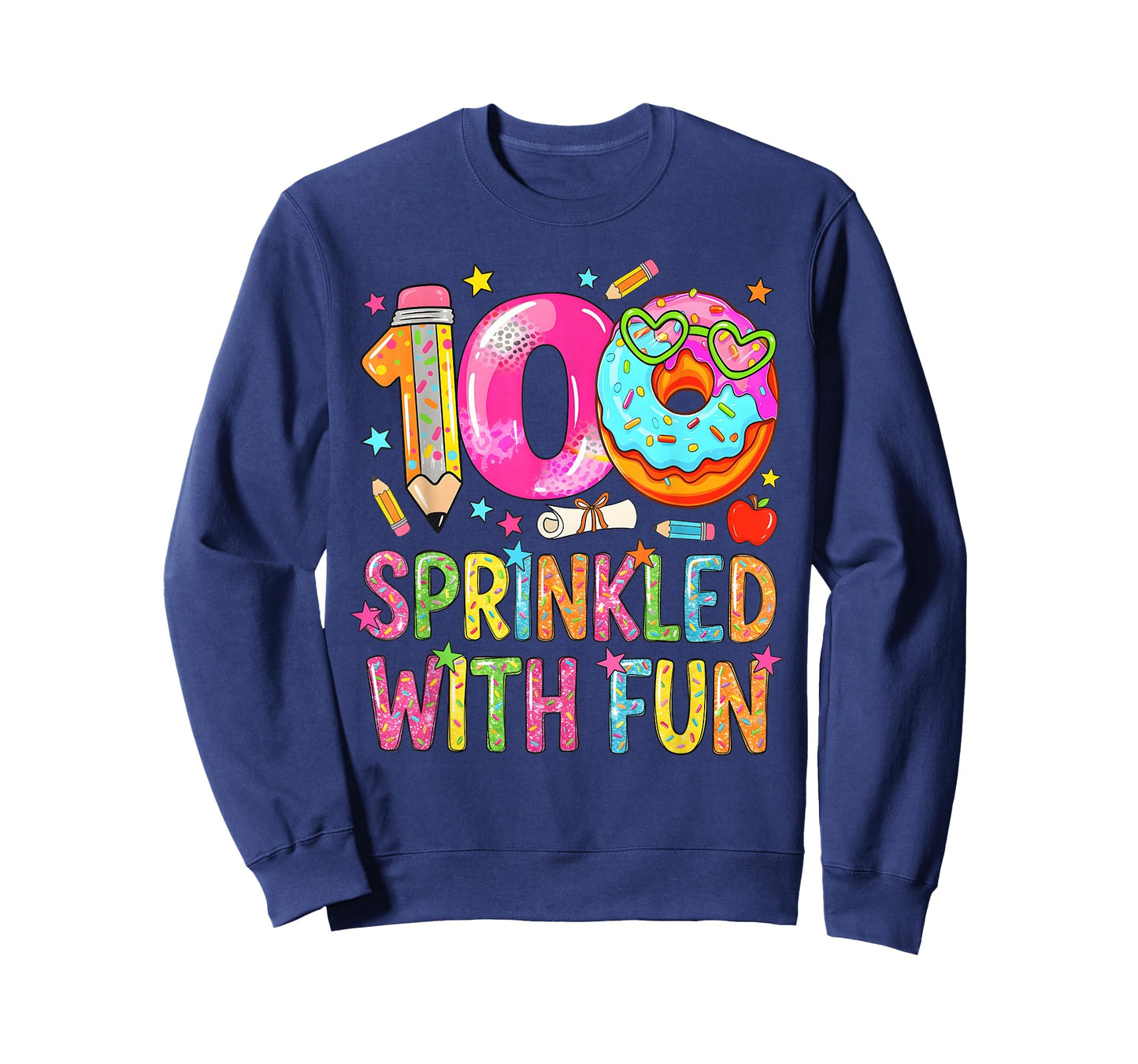 100 Days Sprinkled with Fun Donut 100th Day of School Girls T-Shirt