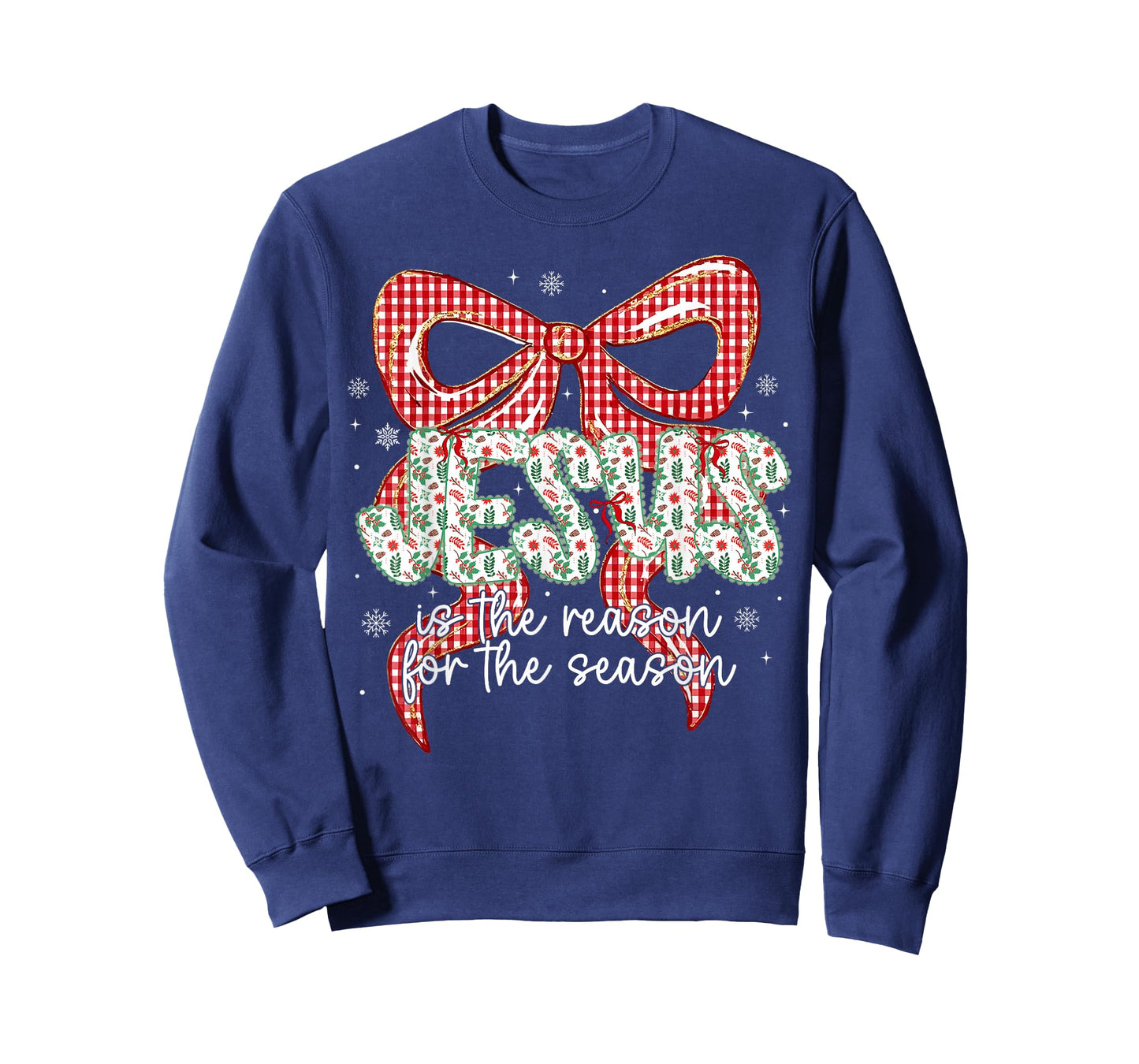 Coquette Bow Jesus is The Reason for The Season Christmas T-Shirt