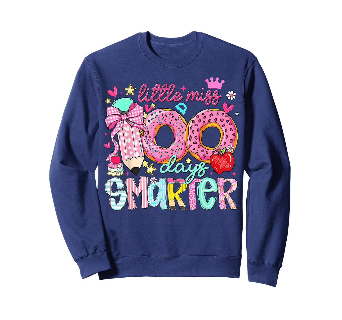Little Miss 100 Days Smarter Kids Girls 100th Day of School T-Shirt