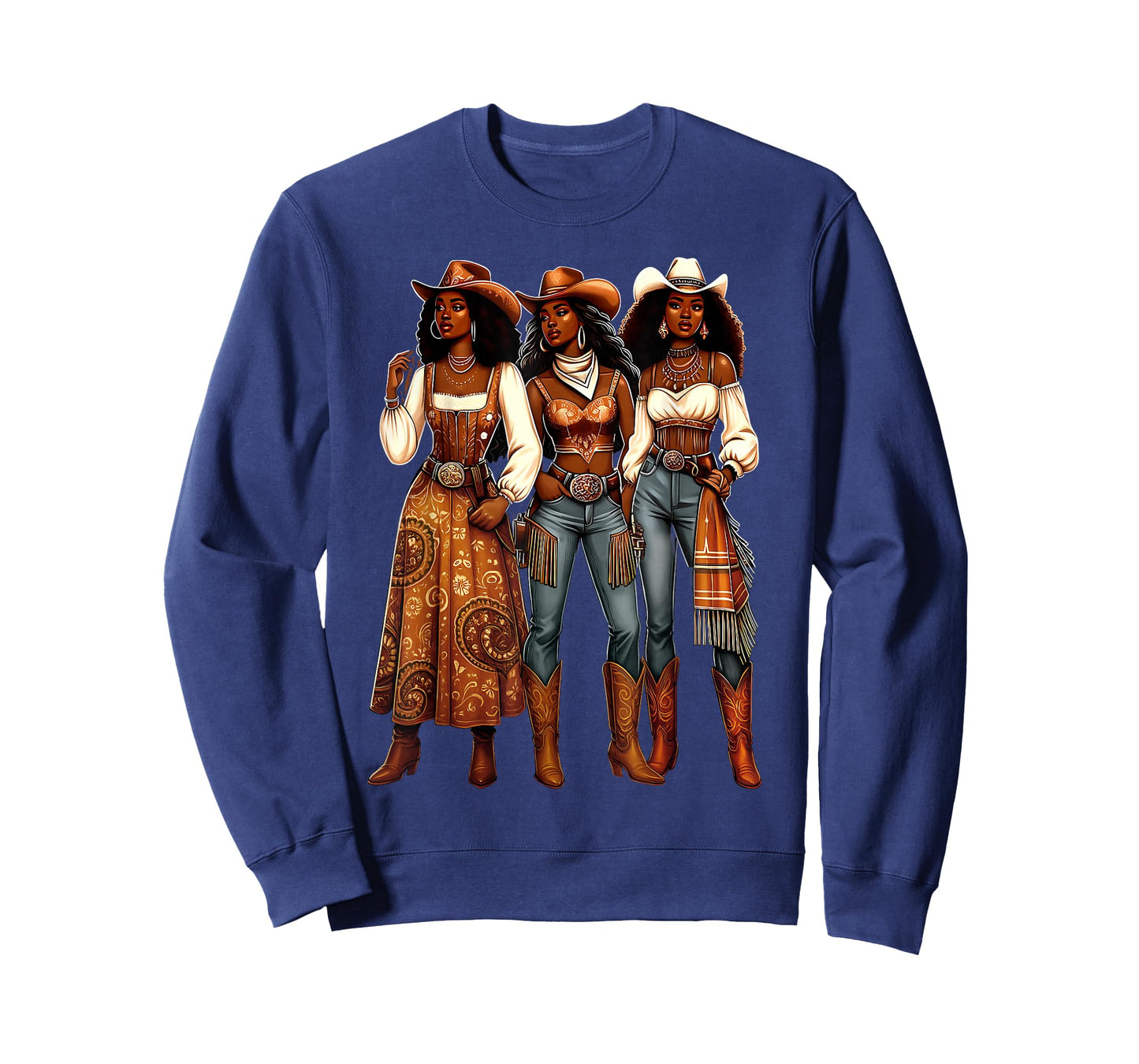 Cowgirl Western Afro Black Women African Black History Month T-Shirt