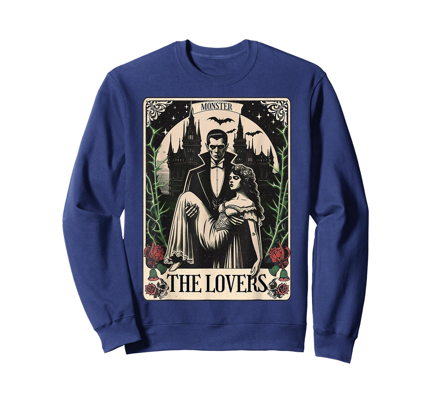 The Lovers Tarot Flowers Vampire Monster Dracula and Bride T-Shirt