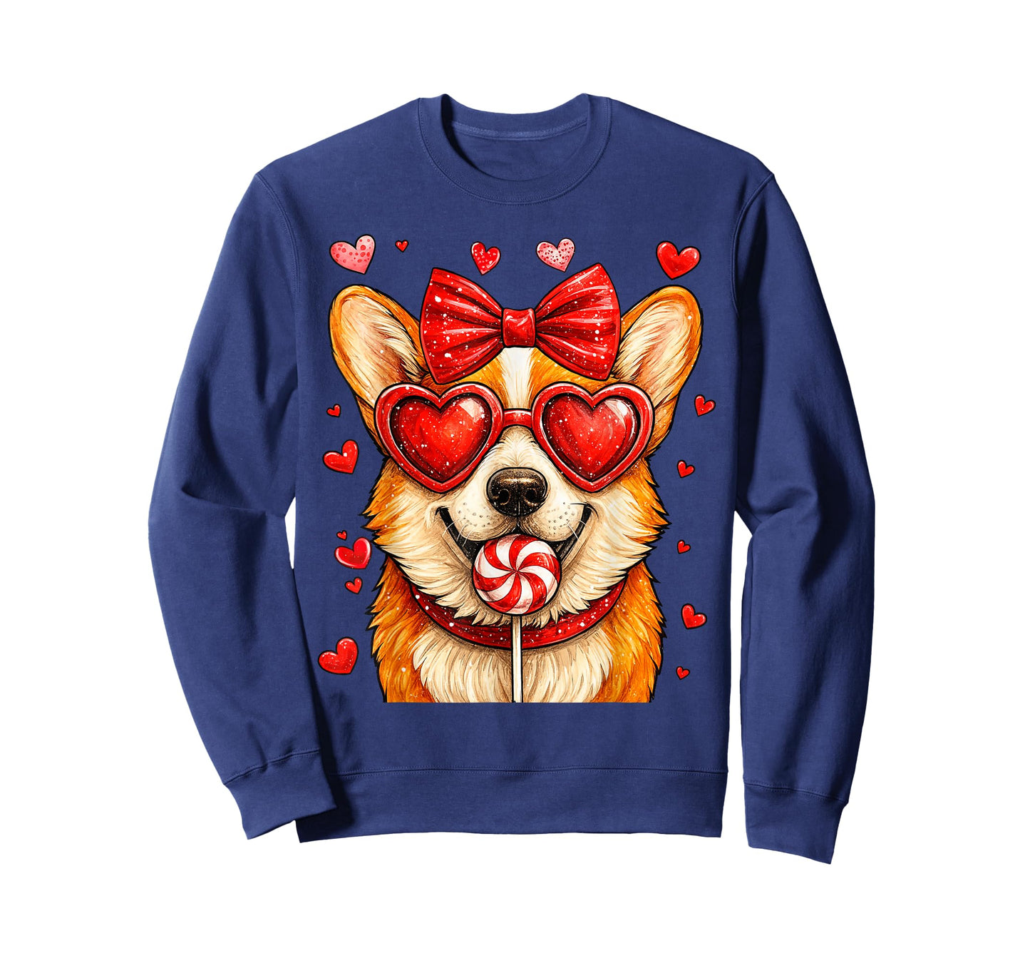 Cute Corgi Valentine Heart Candy Valentines Day Girls Kids T-Shirt
