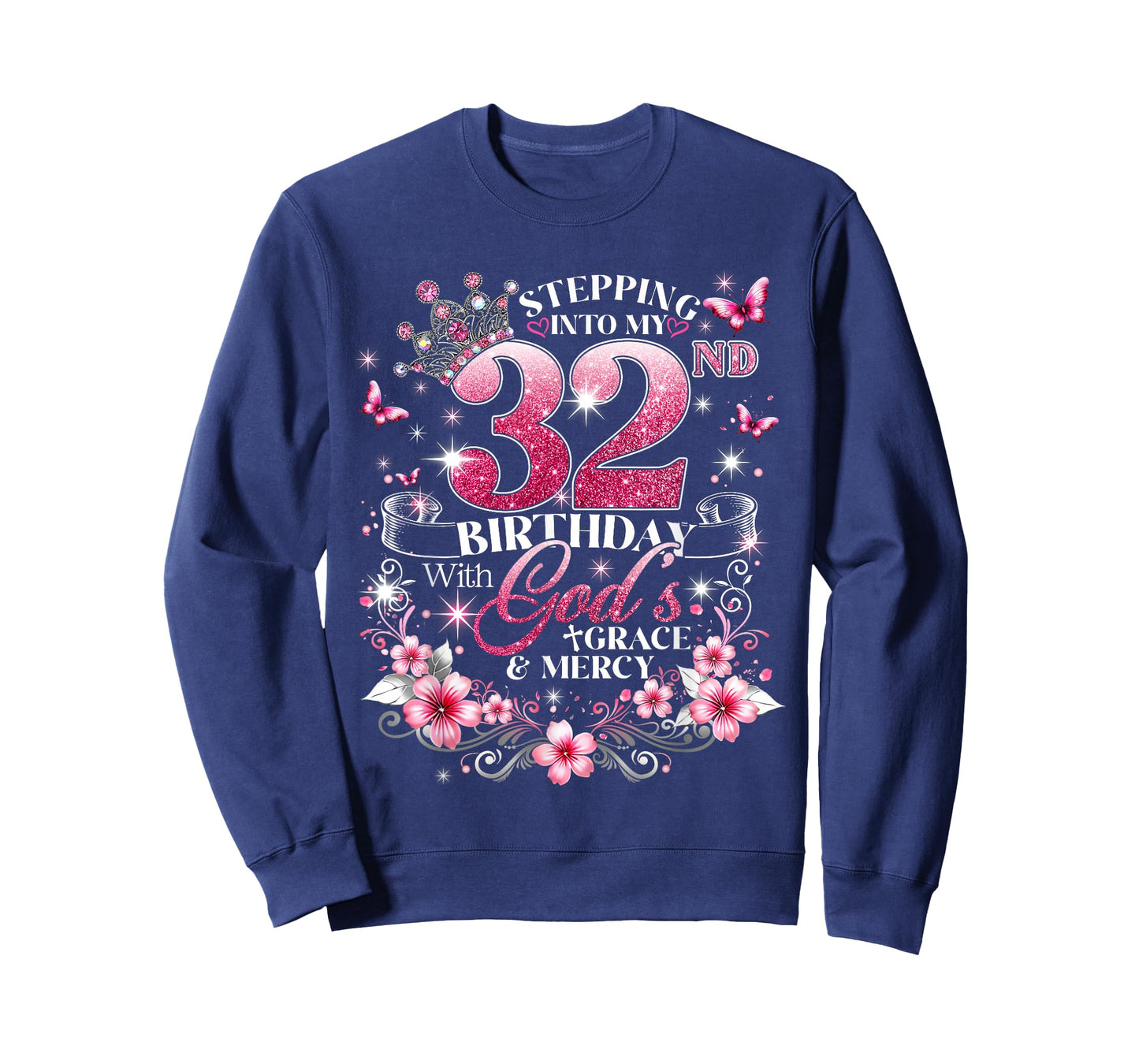Womens Stepping Into My 32nd Birthday with Grace & Faith T-Shirt