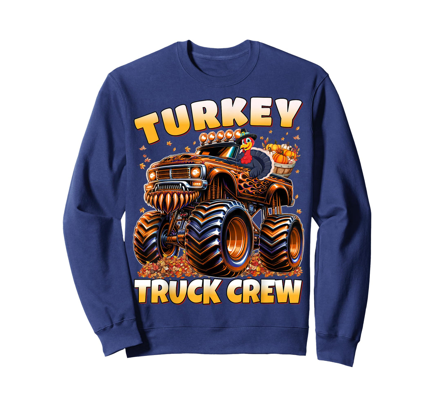Turkey Truck Crew Monster Truck Thanksgiving Boys T-Shirt