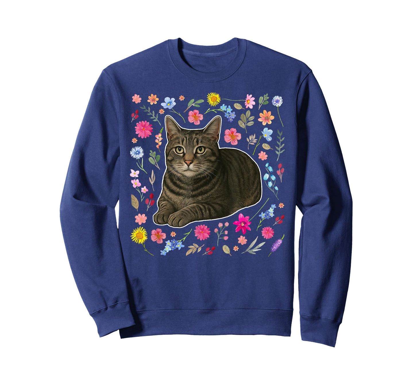 Gray Tabby Cat Owner Flowers Grey Tabby Cat Lover T-Shirt