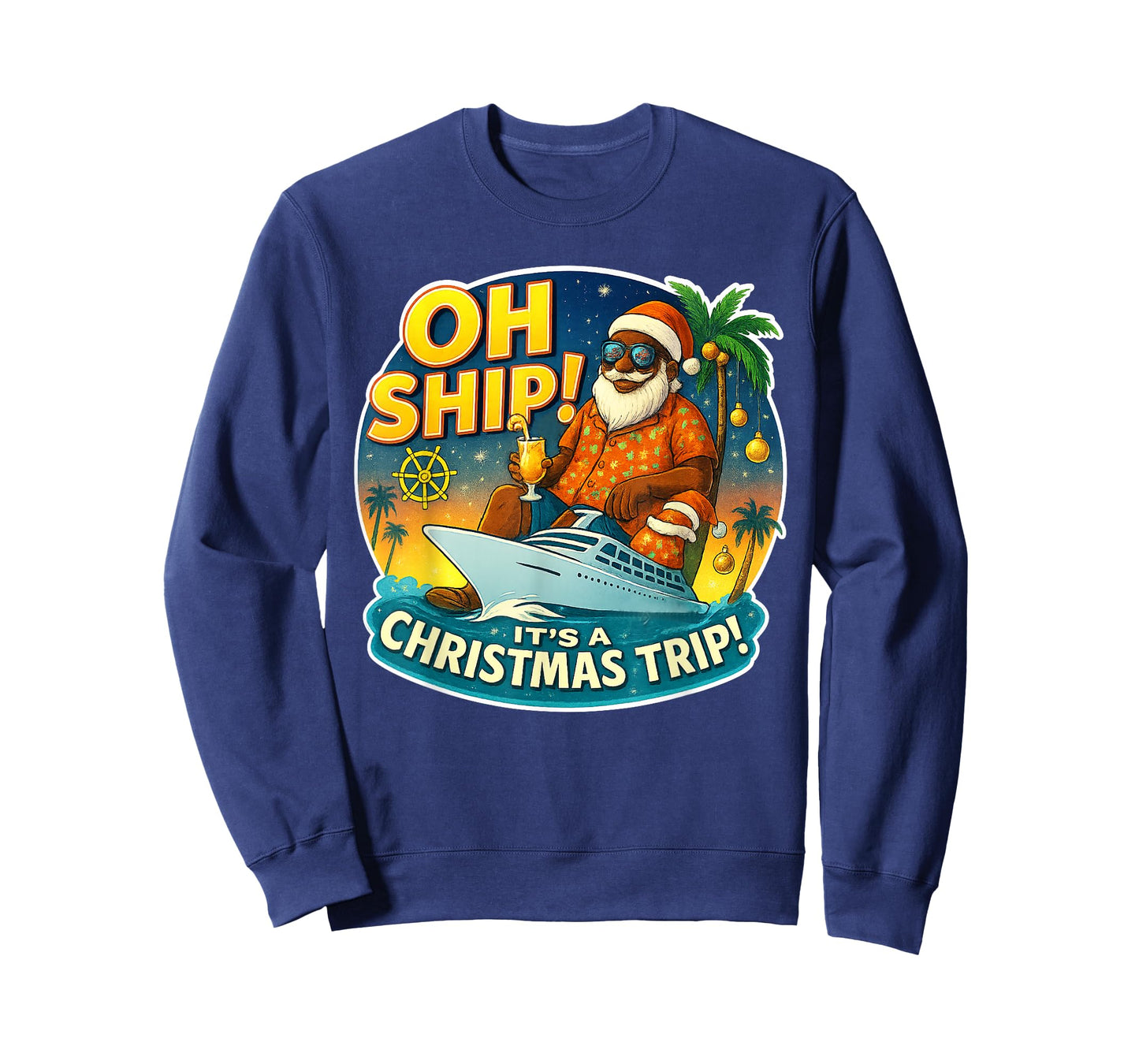 Oh Ship! Funny Santa Family Matching Christmas Cruise T-Shirt
