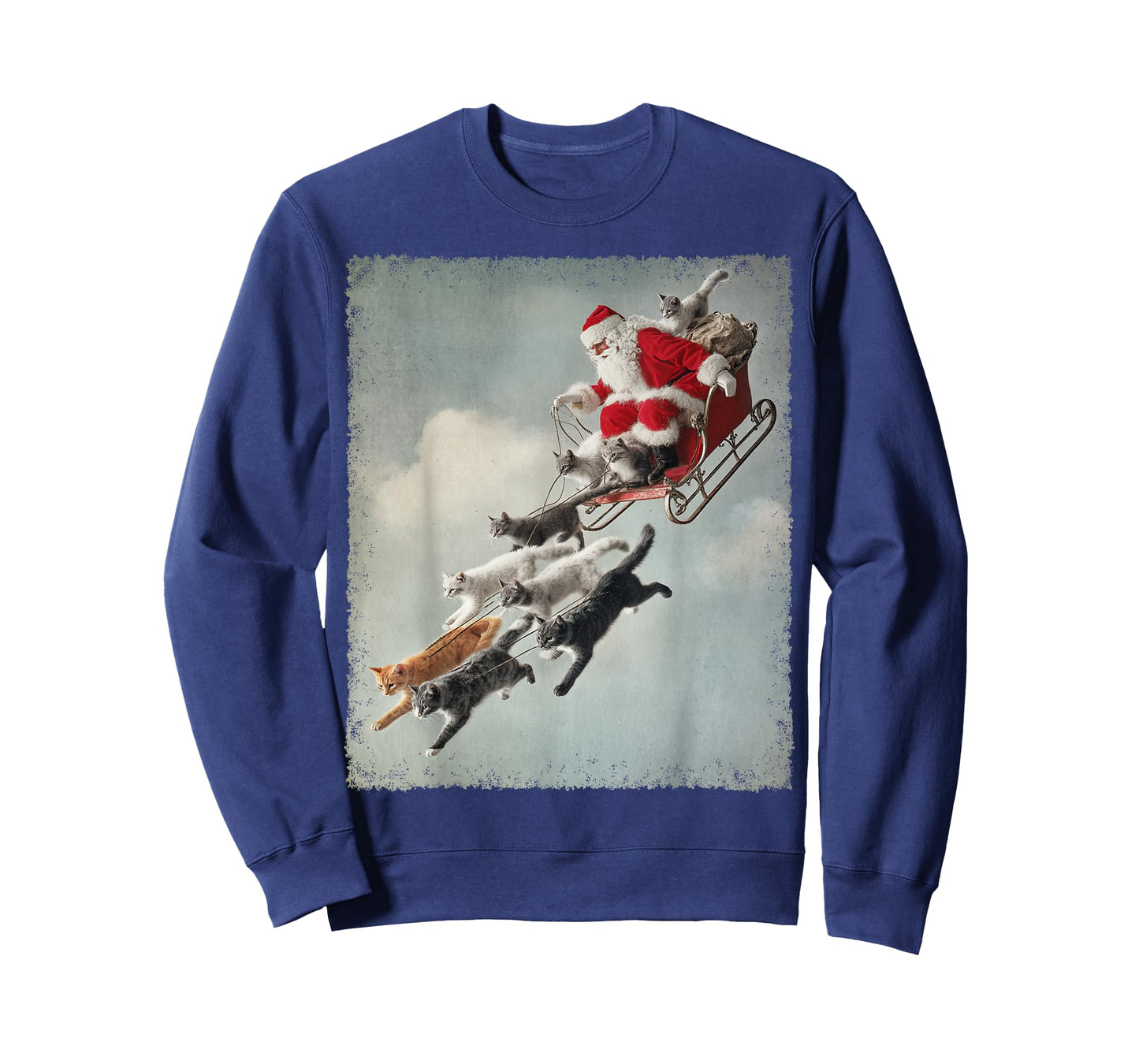 Cats Pulling Santa's Sleigh Christmas T-Shirt