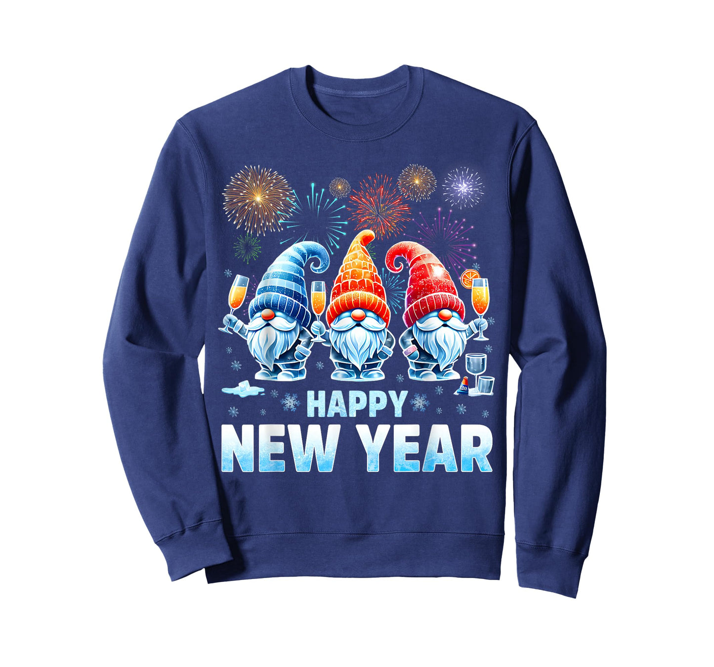 Happy New Year Gnome Drink Firework New Year Eve Women T-Shirt