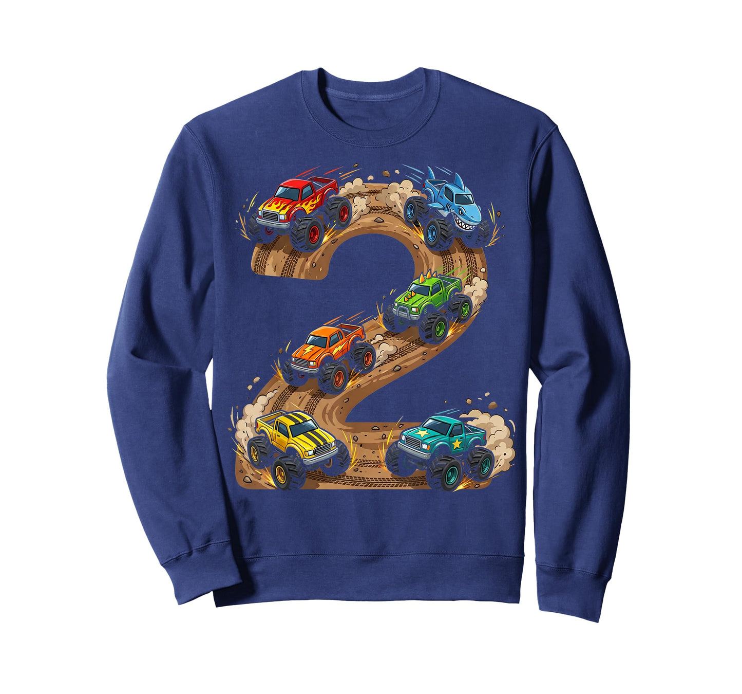 2 Year Old Monster Truck Boy Toddler 2nd Birthday Party T-Shirt