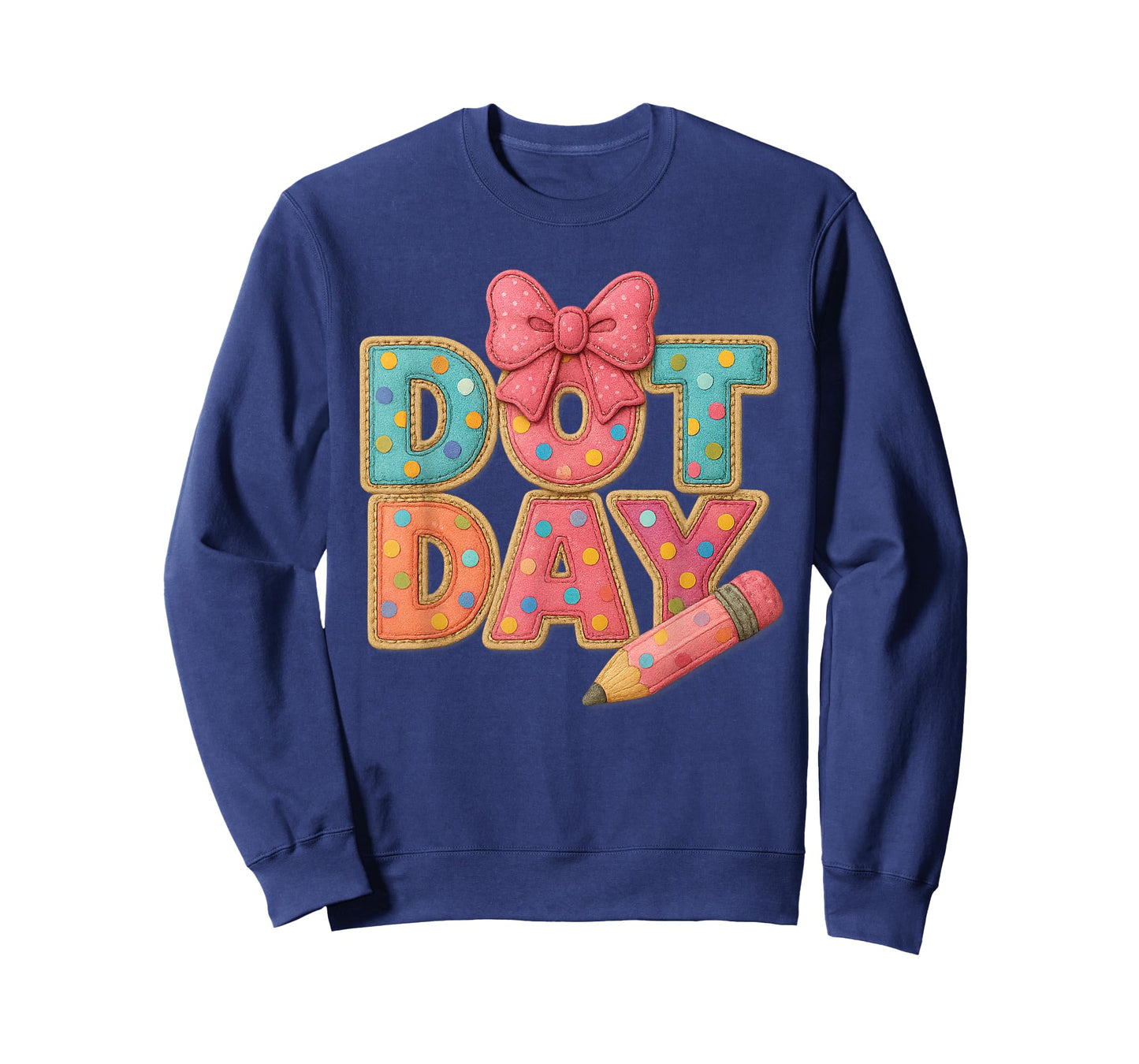 Dot Day Polka Letters with Cute Bow Pencil School Girls Kids T-Shirt