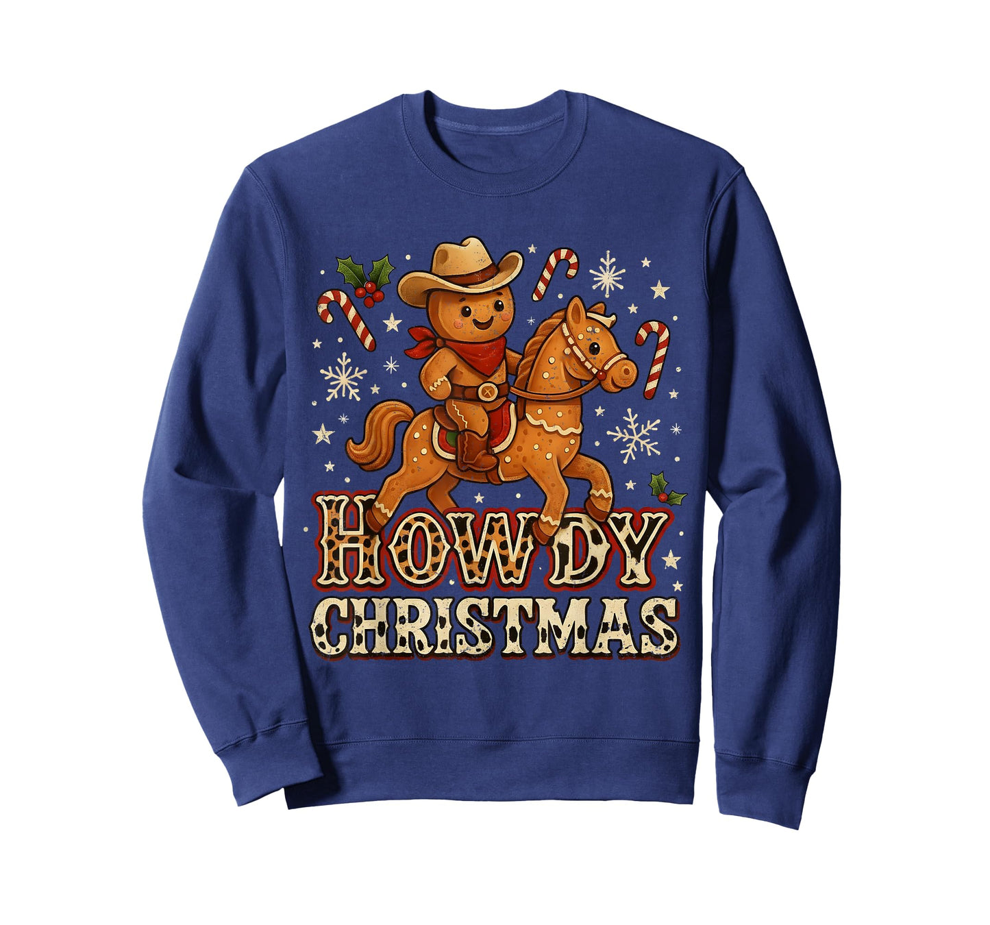 Howdy Christmas Cowboy Gingerbread Design T-Shirt