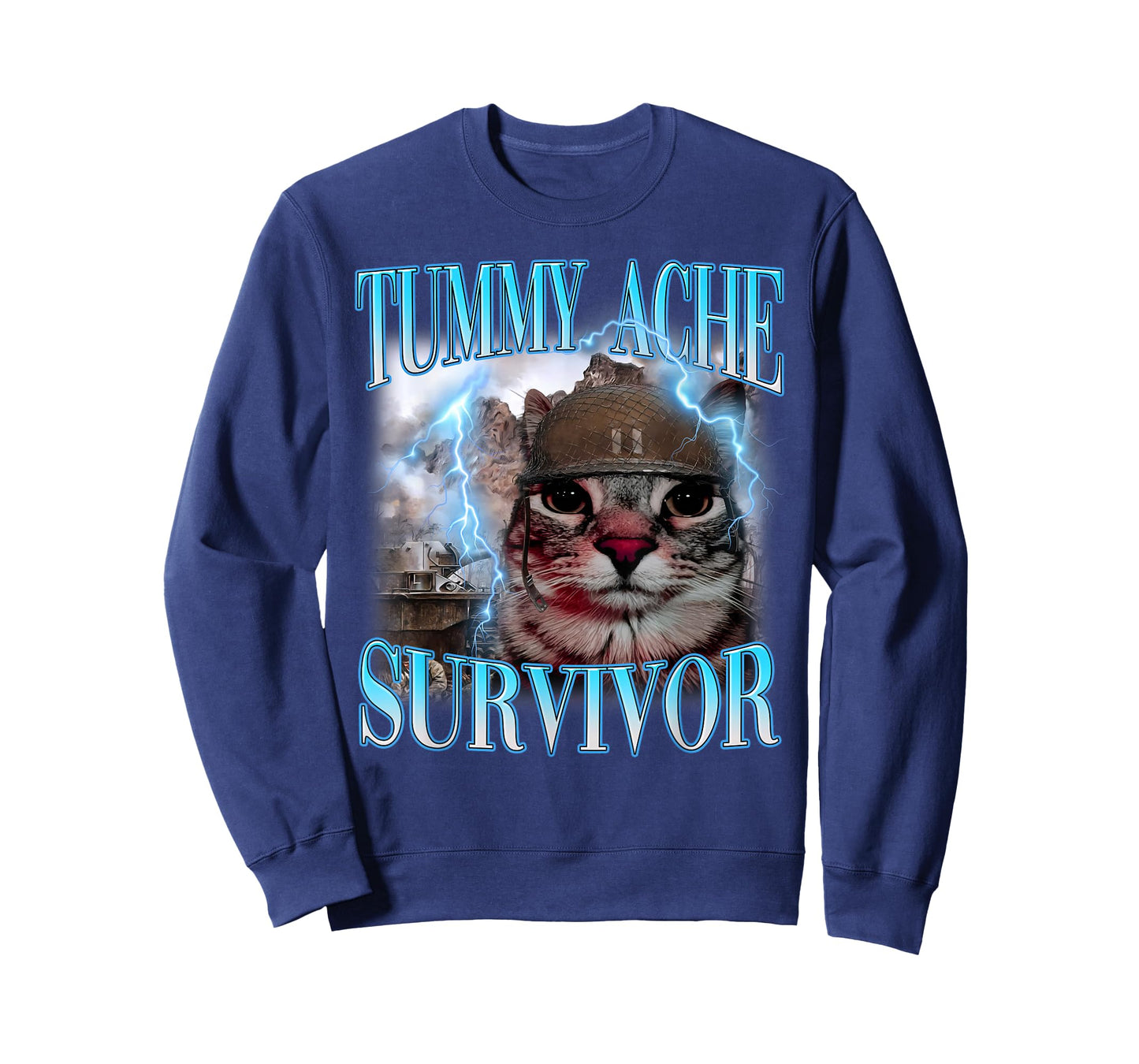 Tummy Ache Survivor Shirt Funny Meme Shirt Funny Cat Humor T-Shirt