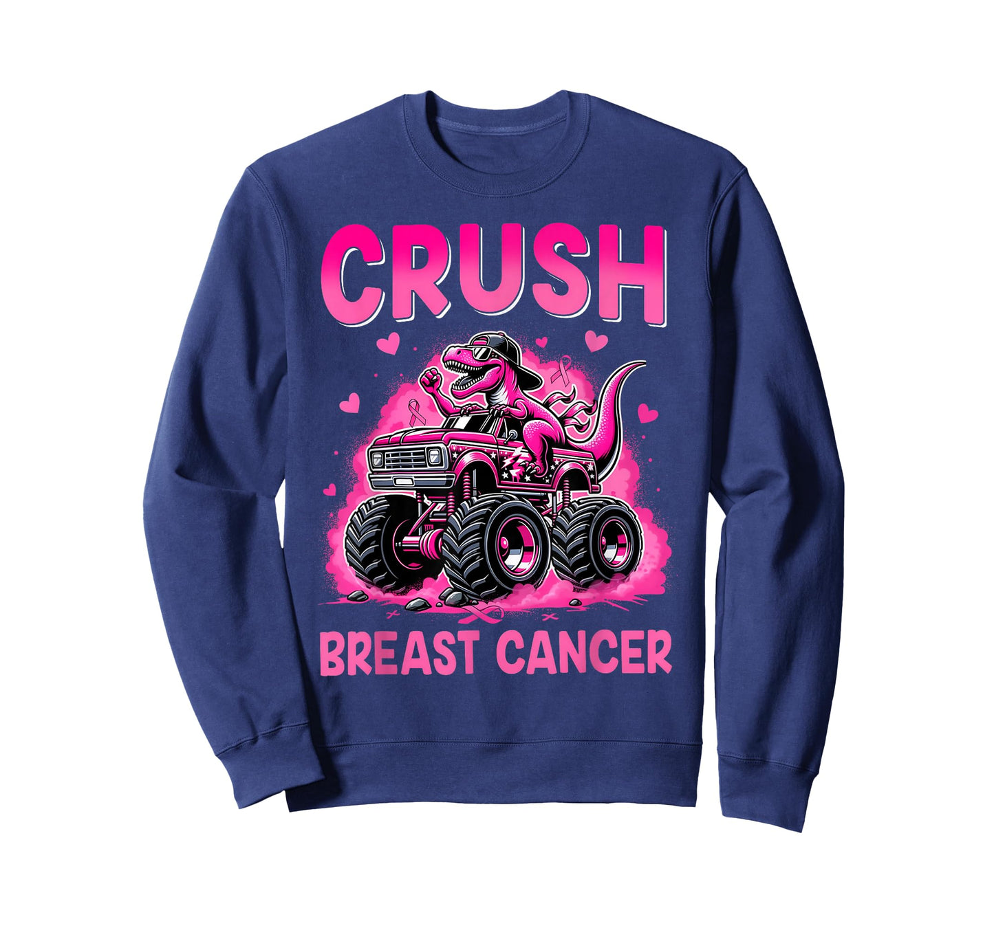Crush Breast Cancer Awareness Monster Truck Toddler Boy Kids T-Shirt