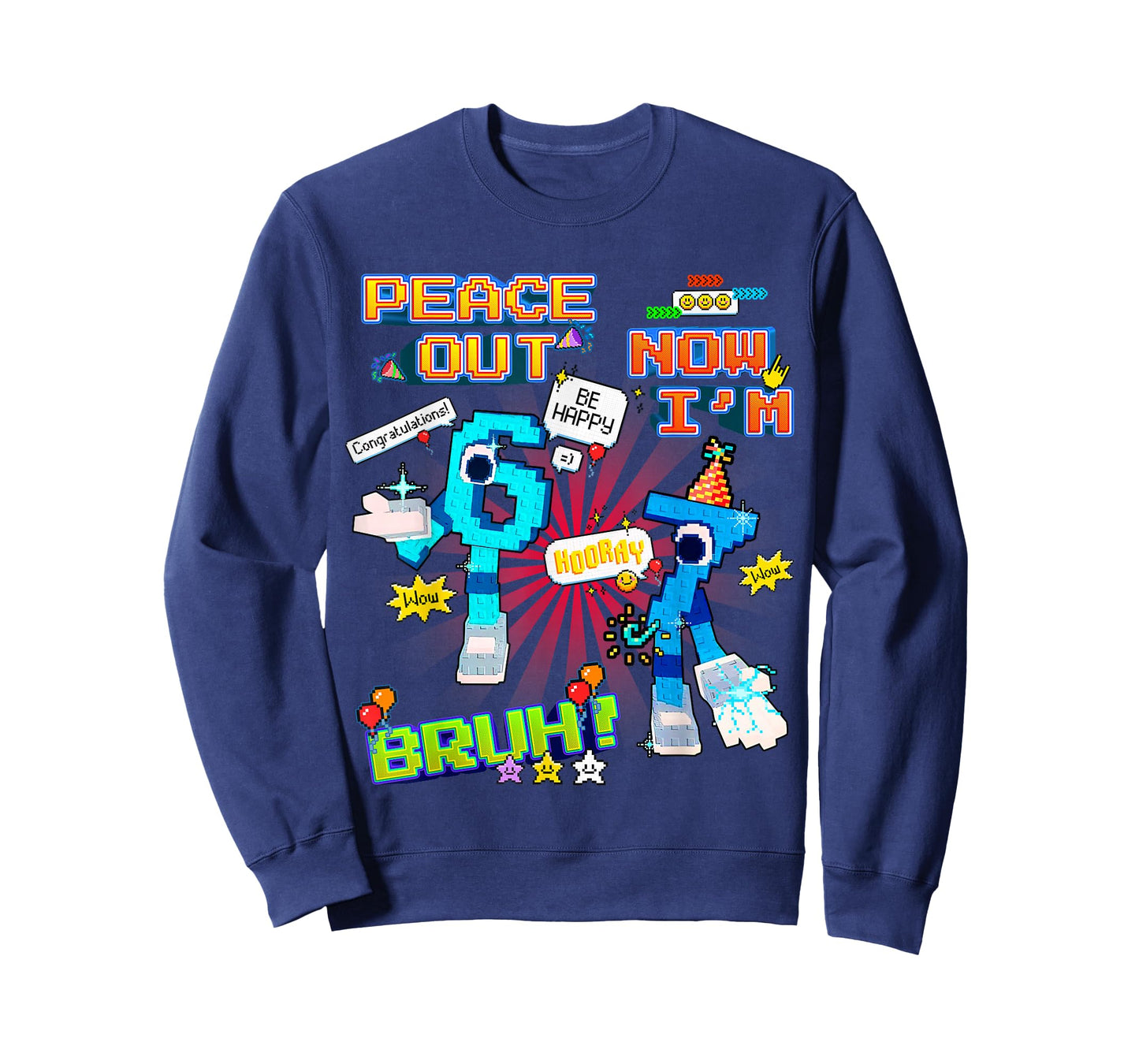 Bruh Peace Out 6 Now I'm 7 67 Funny Birthday for Boys Kids T-Shirt
