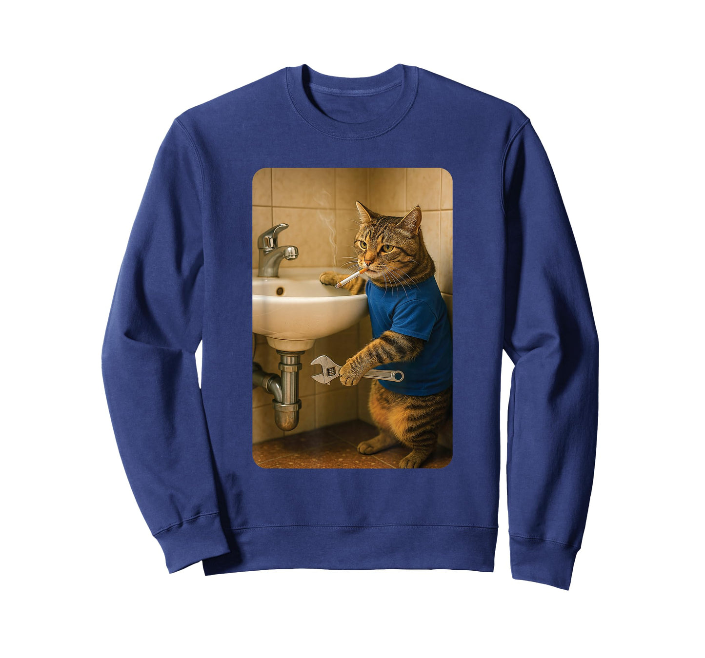 Funny Plumber Cat Meme Handyman Hilarious Cat Joke T-Shirt