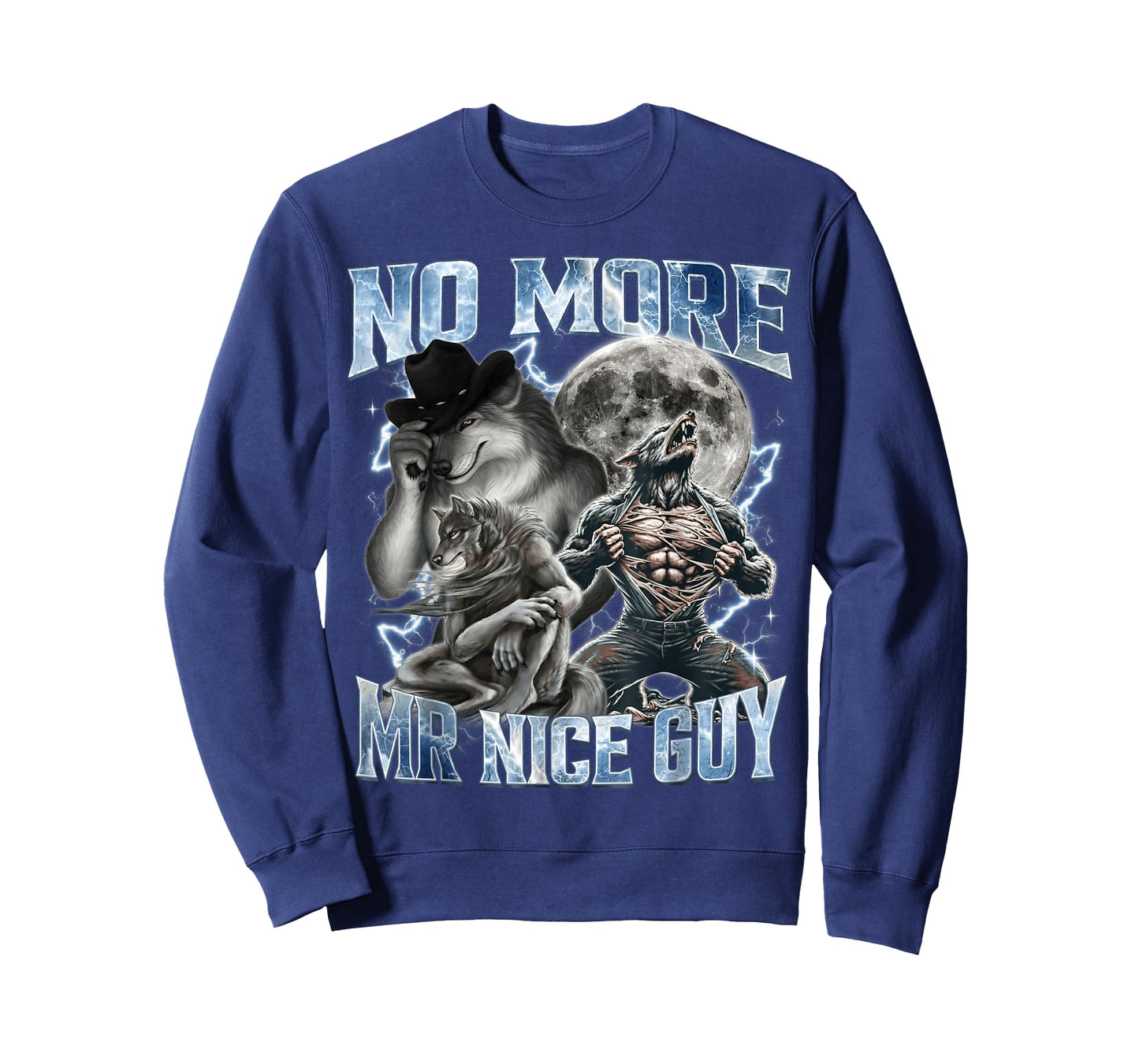 No More Mr Nice Guy Funny Alpha Wolf Meme Dad Papa Men Gifts T-Shirt