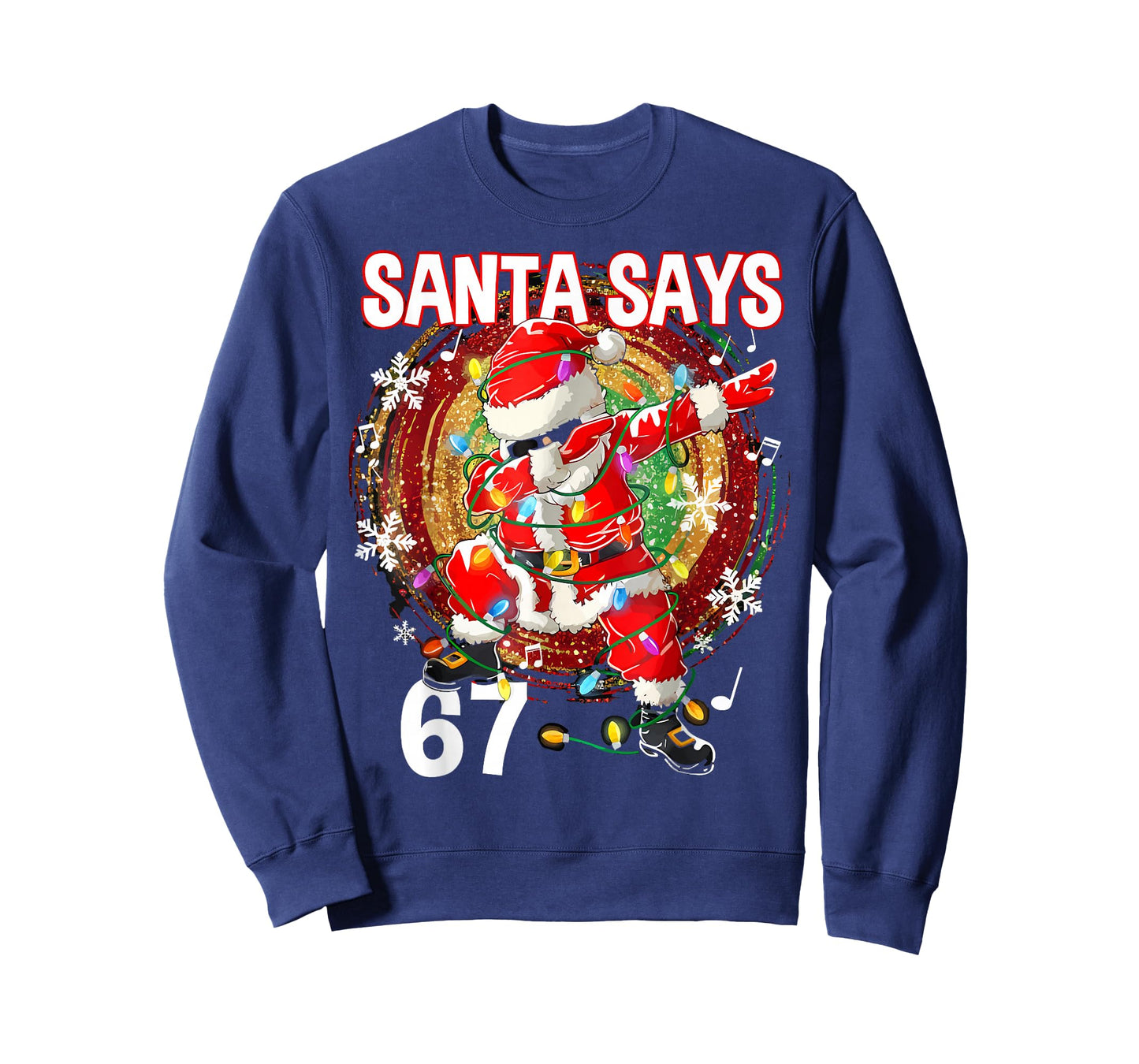 Christmas Santa Says 67 Six Seven Meme Funny Merry Christmas T-Shirt