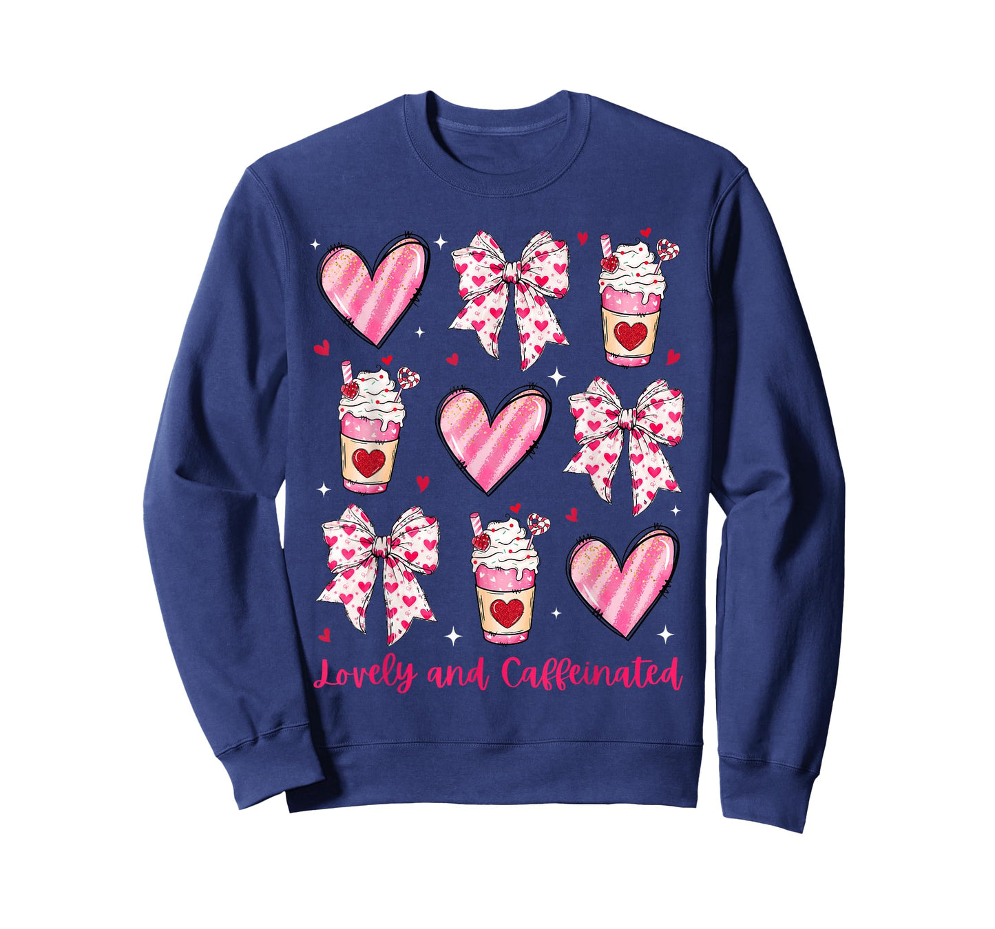 Lovely and Caffeinated Coquette Bow Coffee Lover Girl Women T-Shirt